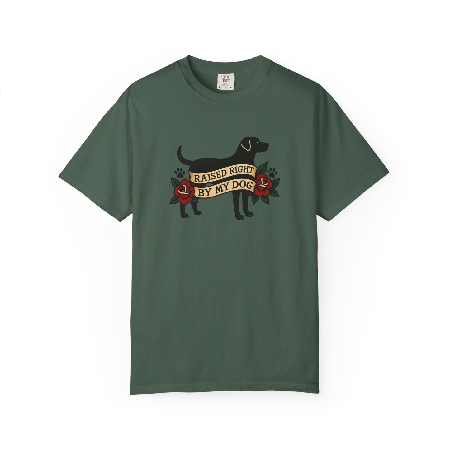 Raised Right by My Dog Tee, Unisex Pet-Themed Apparel, Gift for Dog Owners, Cute Canine Shirt