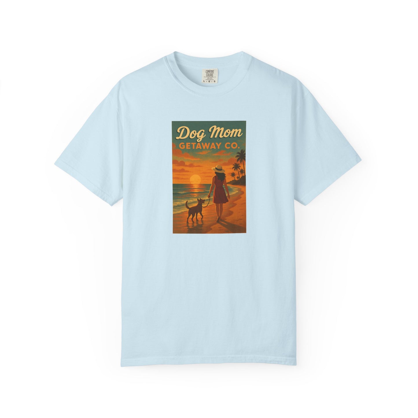 Dog Mom Sunset Tee, Unisex T-Shirt, Dog Lover Gift, Summer Vacation Shirt, Pet Parent Apparel, Casual Everyday Wear
