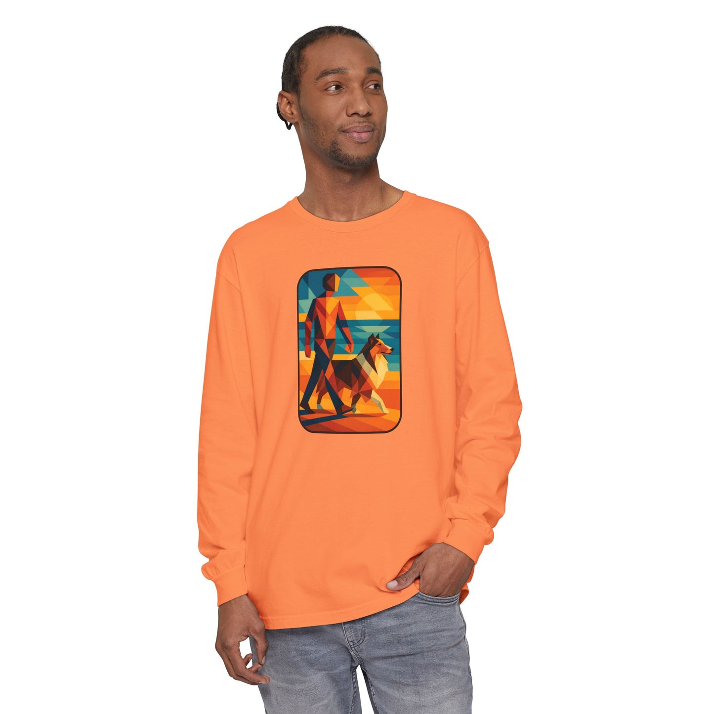Vibrant Dog Walking Design, Unisex Shirt, Gift for Pet Lovers, Beach Vibe T-Shirt, Cozy Everyday Wear
