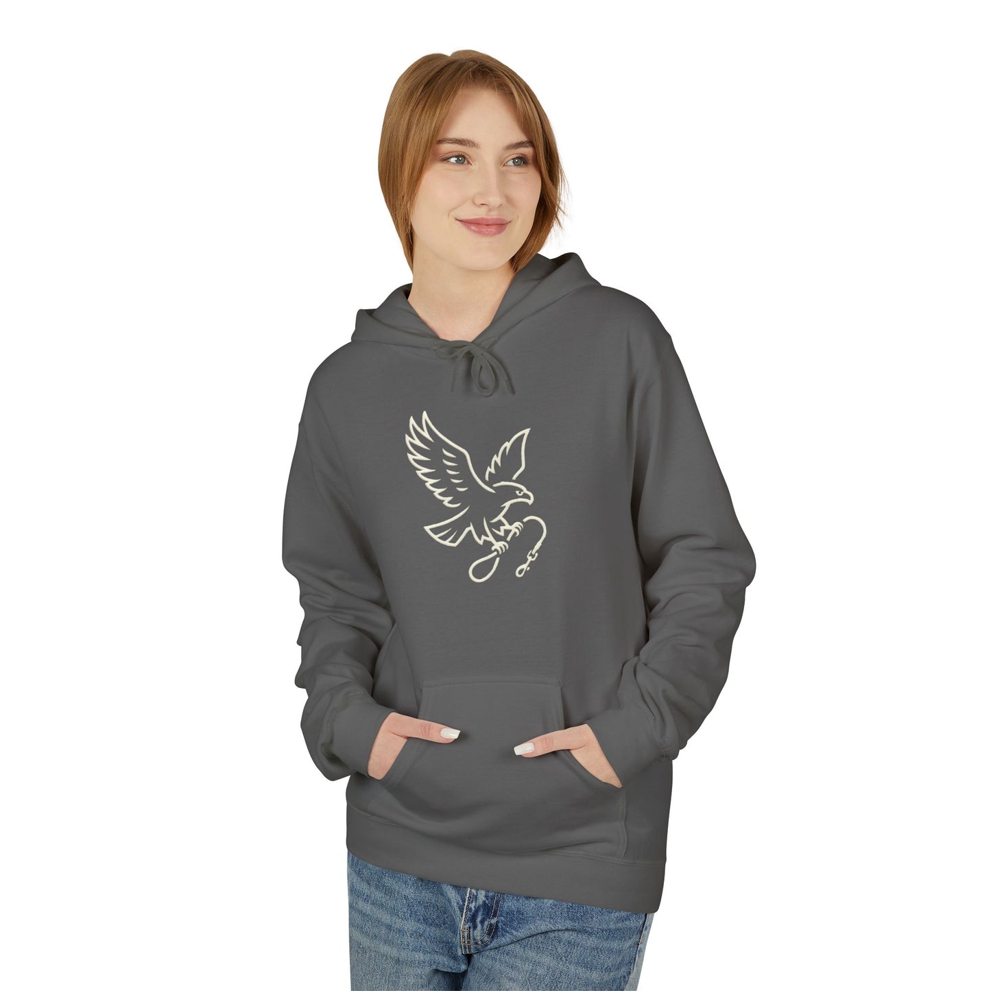 Stylish Unisex Fleece Hoodie with Unique Bird Design, Cozy Pullover, Casual Wear, Gift for Nature Lovers, Perfect for Fall