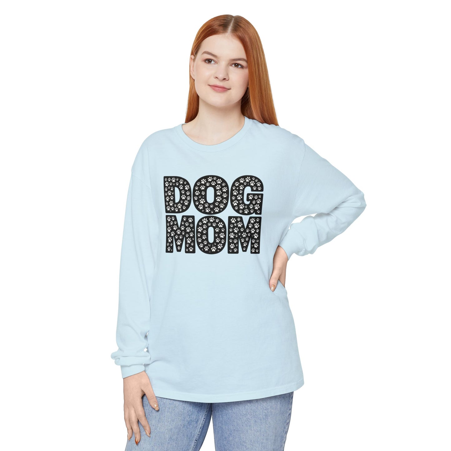 Dog Mom Long Sleeve T-Shirt, Gift for Dog Lovers, Casual Wear, Pet Owner Apparel, Mother's Day Gift, Dog Themed Fashion