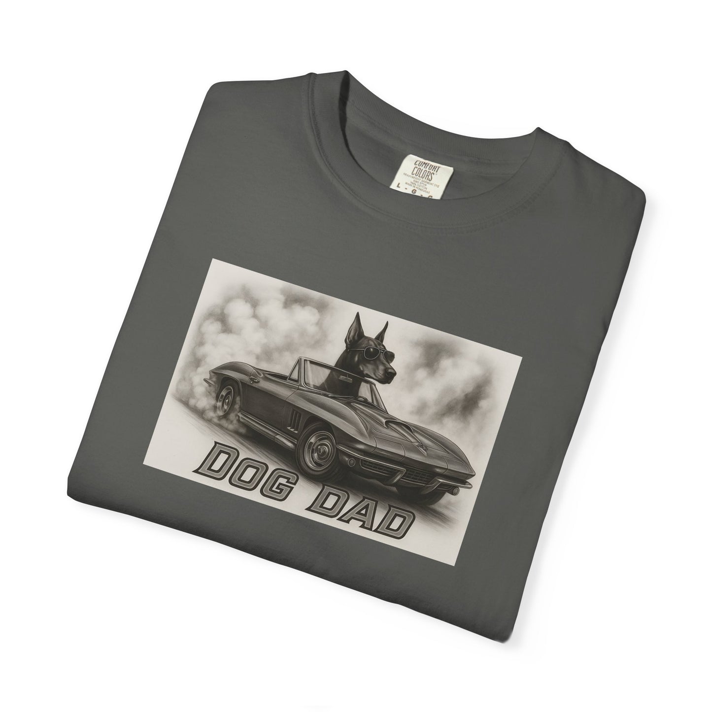 Dog Dad - Doberman - Cool Dogs in Cool Cars T-Shirt Collection | Funny Dog Lover Apparel for Men