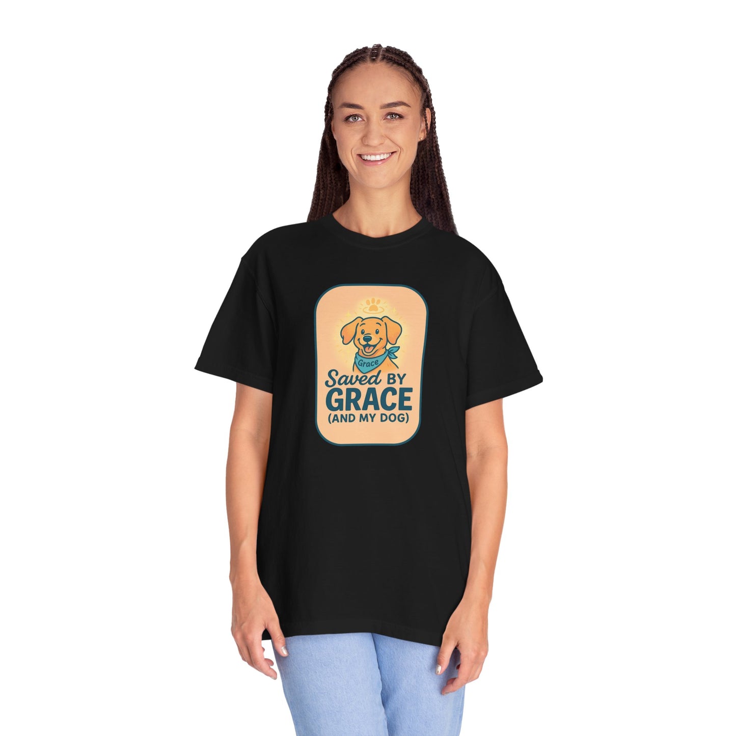 Dog Lover's Saved by Grace T-Shirt, Pet Lover Gift, Casual Tee, Birthday, Dog Adoption, Unisex Fashion, Cute Animal Shirt
