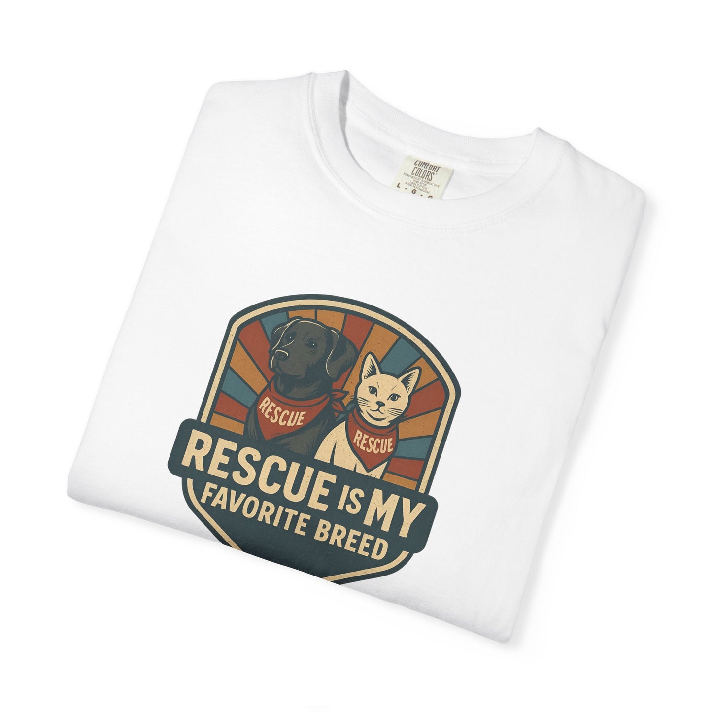 Rescue is My Favorite Breed T-Shirt, Unisex Animal Lover Tee, Pet Adoption Gift, Casual Wear, Dog Lover Shirt, Gift for Him/Her