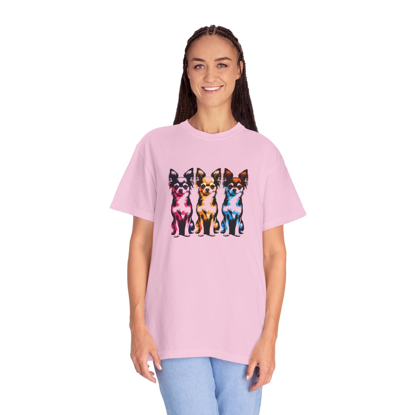Colorful Chihuahua T-Shirt - Fun & Stylish Unisex Garment-Dyed Tee