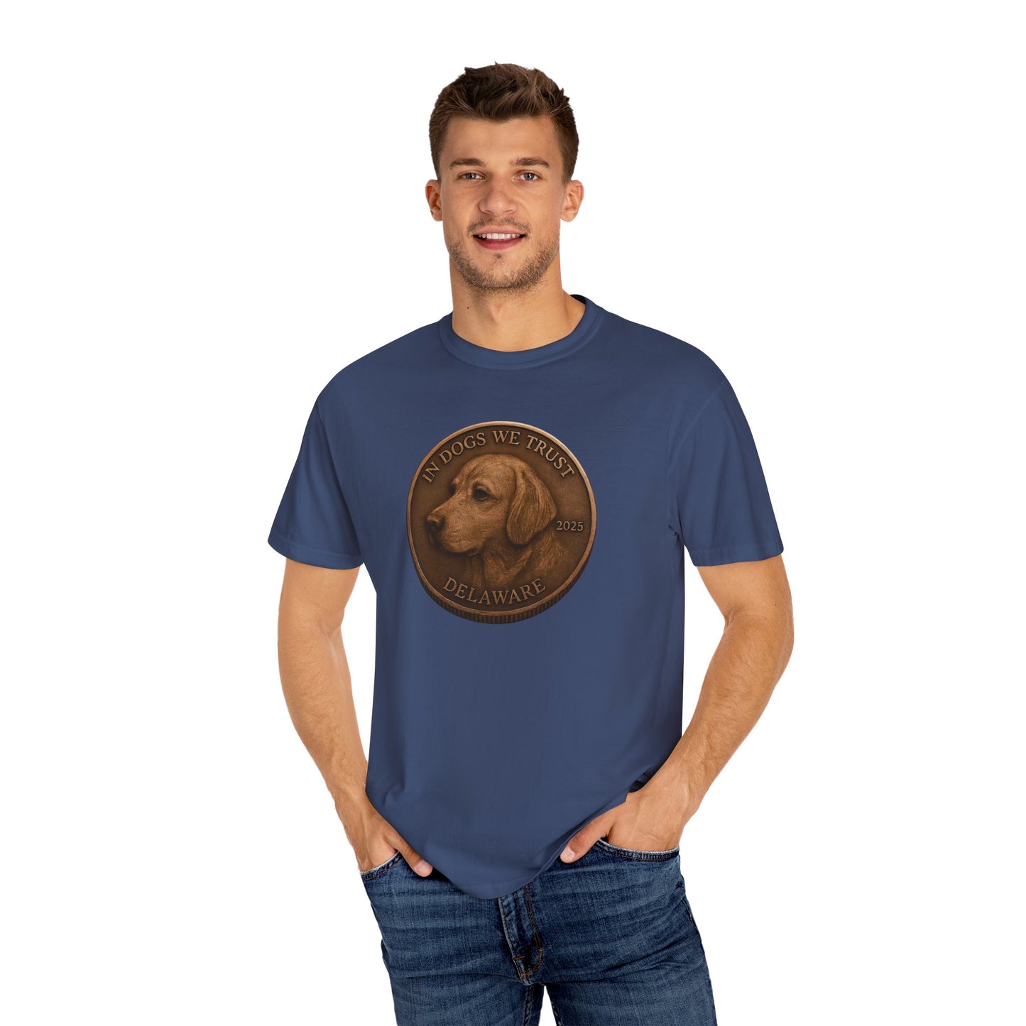 Delaware State Coin T-Shirt Collection - Proud Dog Breed Illustrations