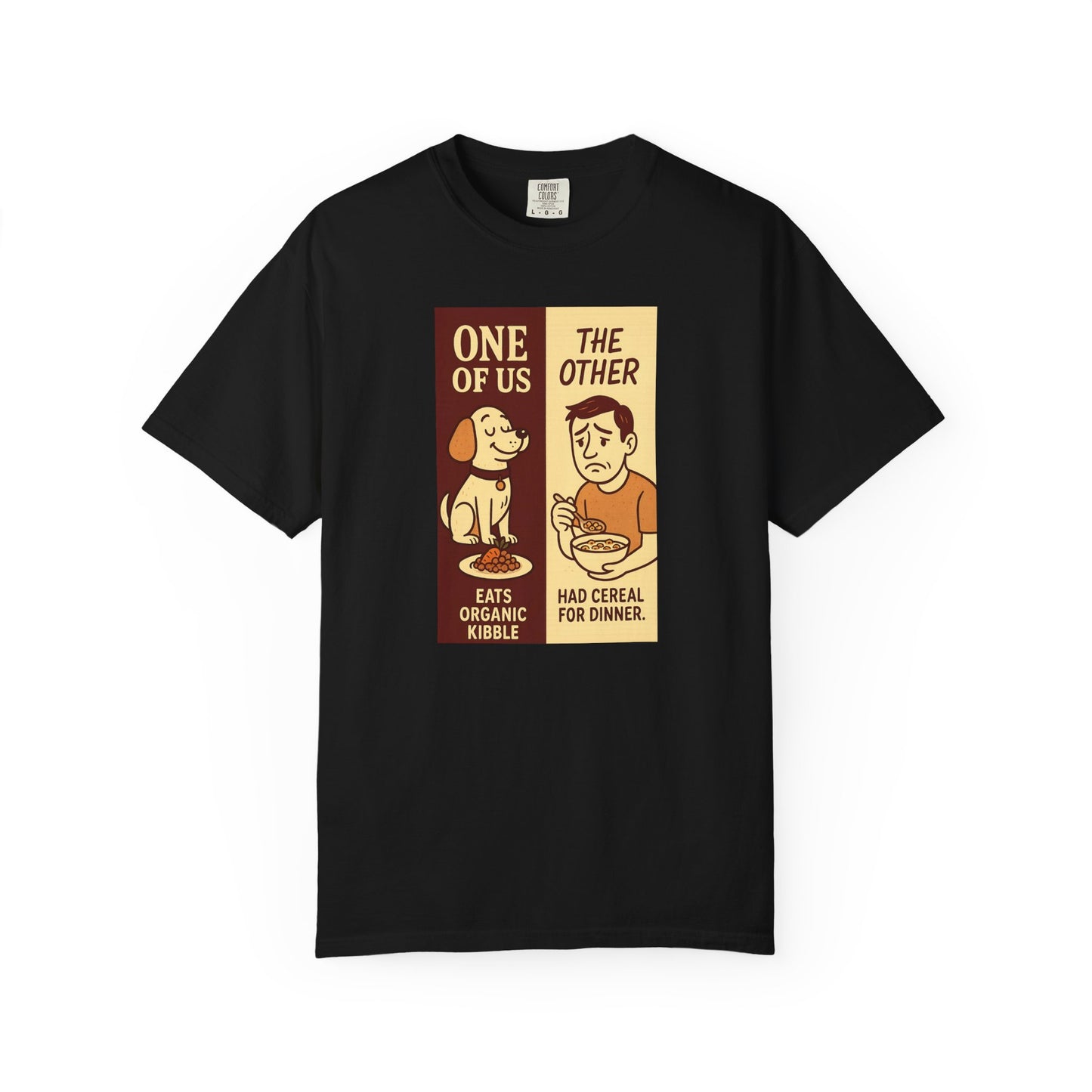 Organic Kibble T-Shirt, Funny Pet Lover Tee, Casual Unisex Apparel, Dog and Cat Humor, Gift for Animal Lovers