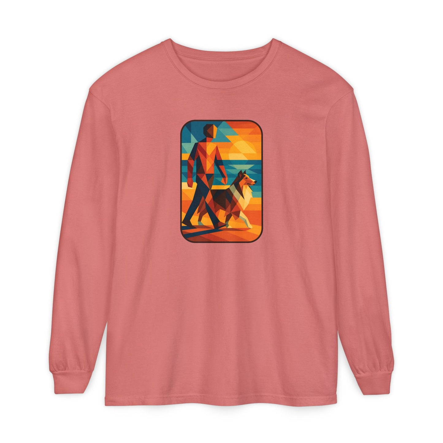 Vibrant Dog Walking Design, Unisex Shirt, Gift for Pet Lovers, Beach Vibe T-Shirt, Cozy Everyday Wear
