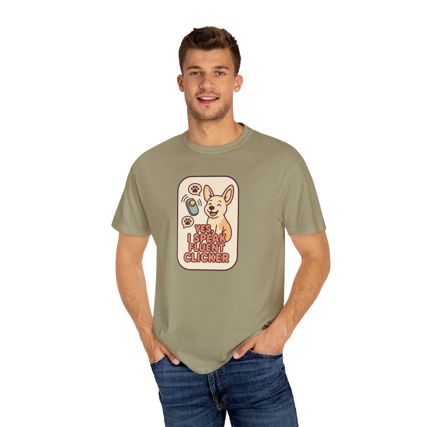 Yes, I Speak Fluent Clicker T-Shirt | Dog Trainer Gift, Animal Lover Apparel, Fun Pet Owner Top, Unique Graphic Tee, Funny Gift