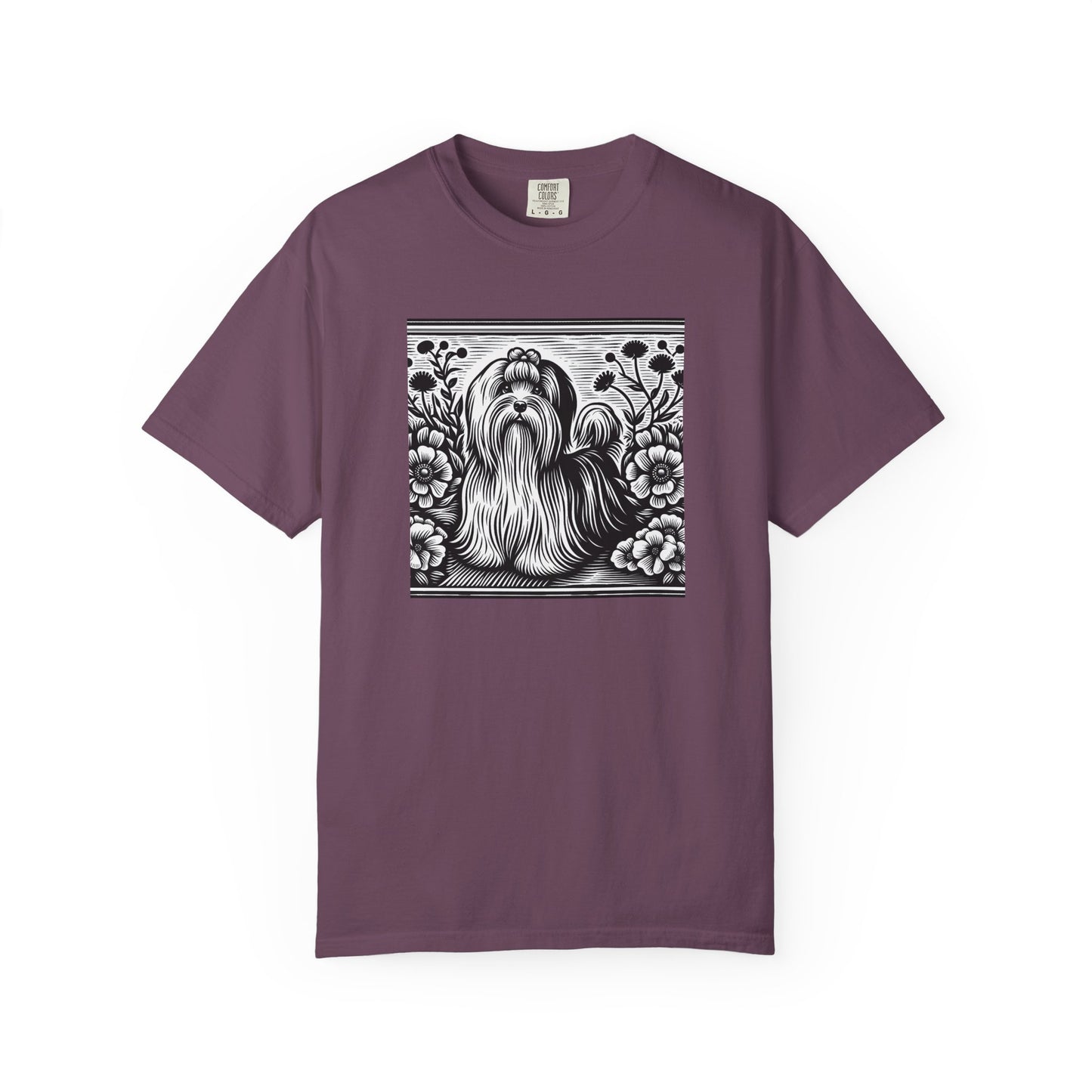 Havanese - Unisex Garment-Dyed T-shirt with Floral Dog Design - Perfect for Pet Lovers