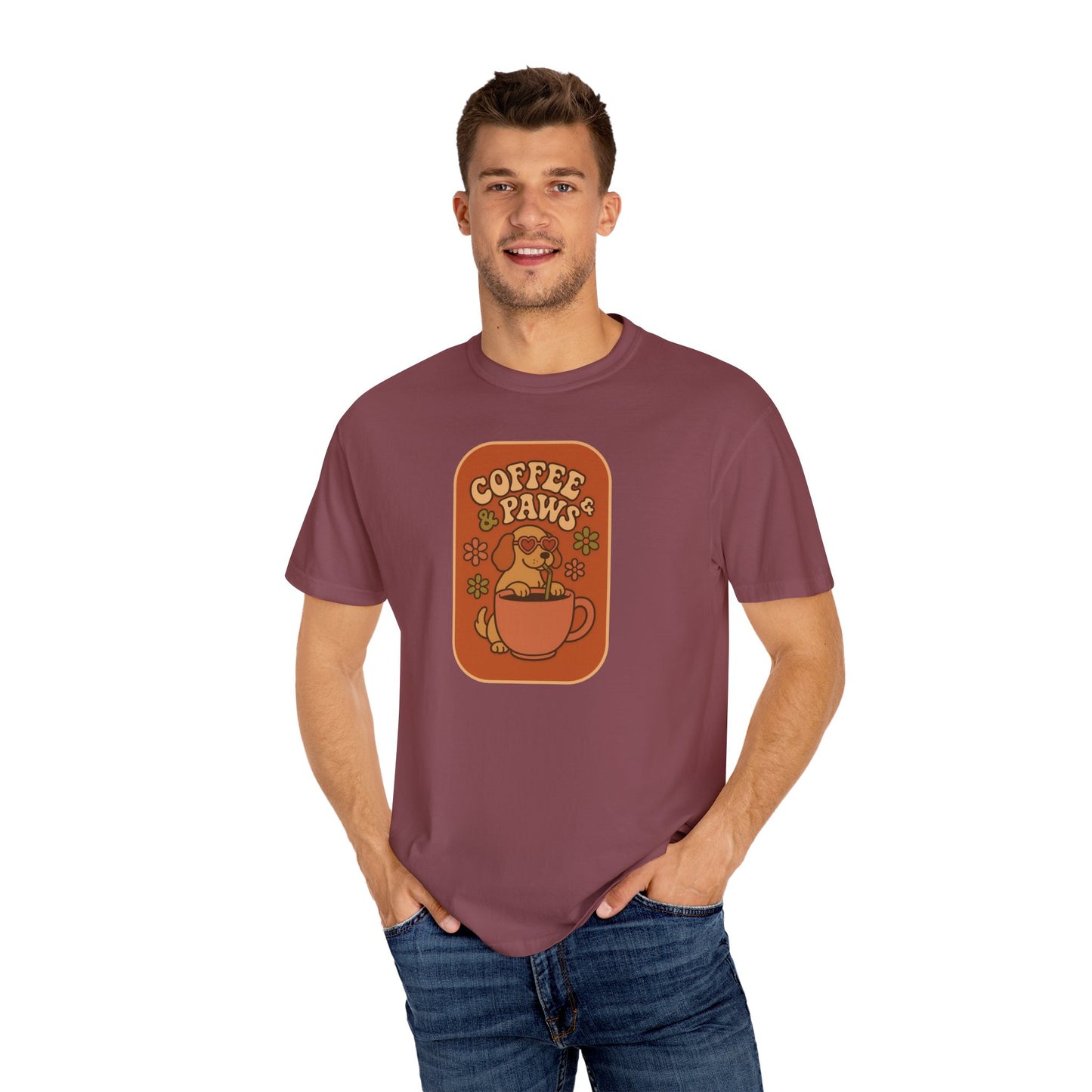 Coffee Paws Unisex T-shirt - Perfect for Dog Lovers, Casual Wear, Gift for Pet Owners, Cozy Vibe, Every Day Wear