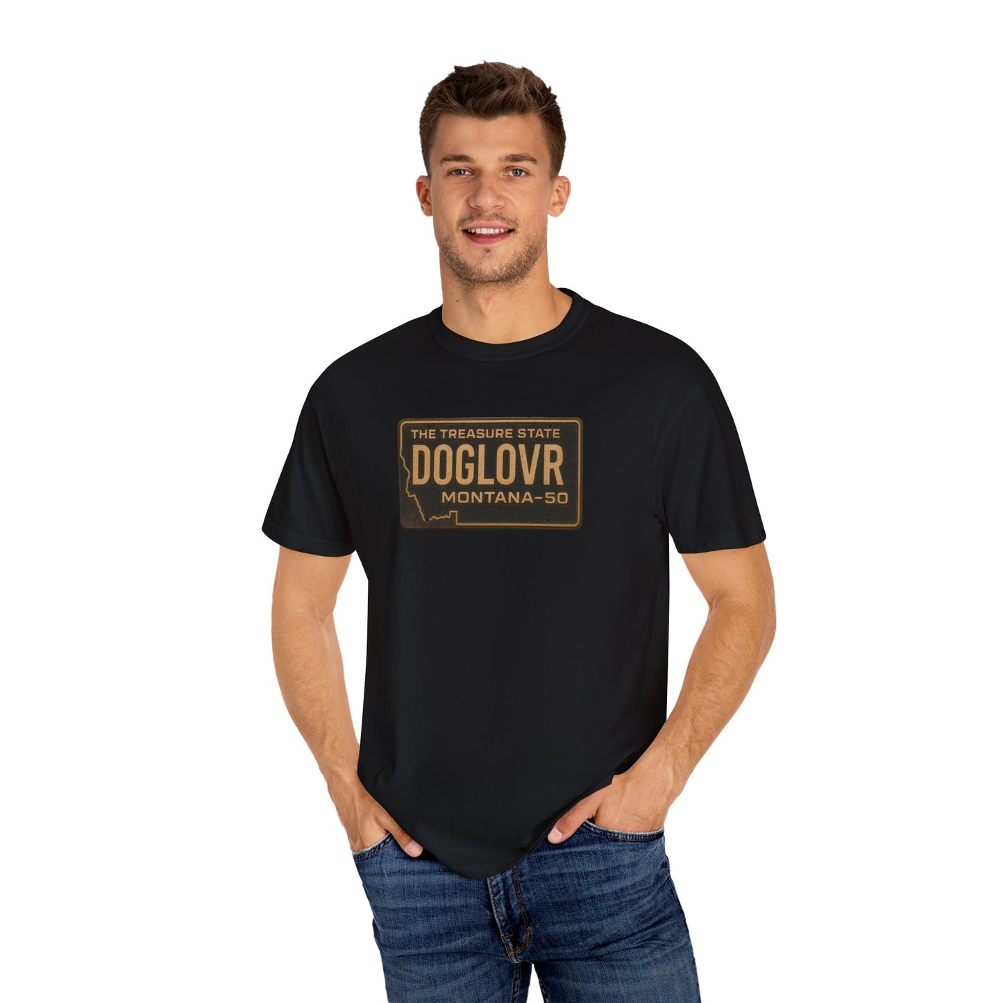 Vintage Montana DOGLOVR State License Plate T-Shirt