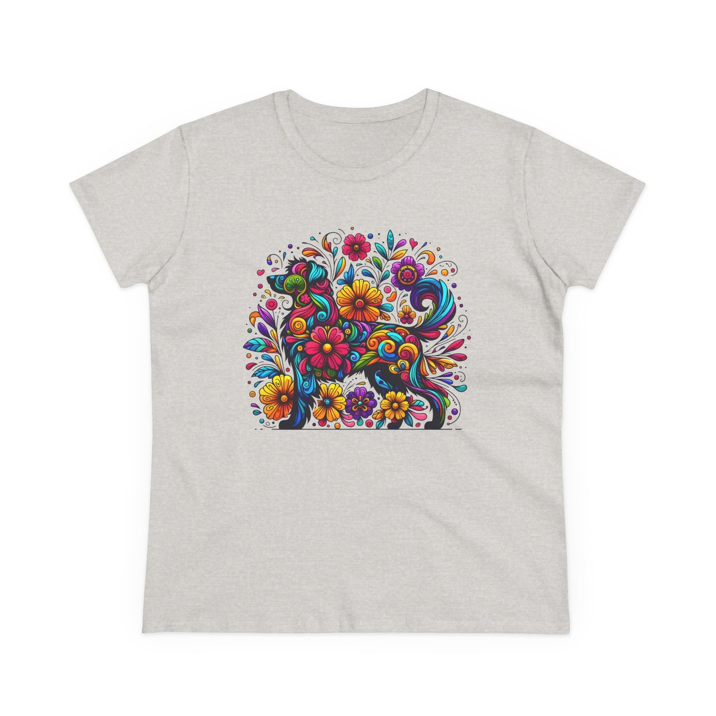 Women's Tee - Floral Dog Design