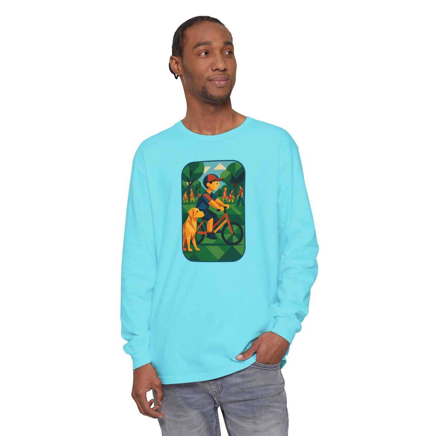 Park Walk Adventure T-Shirt, Eco-Friendly Tee, Dog Lover Apparel, Nature Print Shirt, Perfect for Outdoor Activities