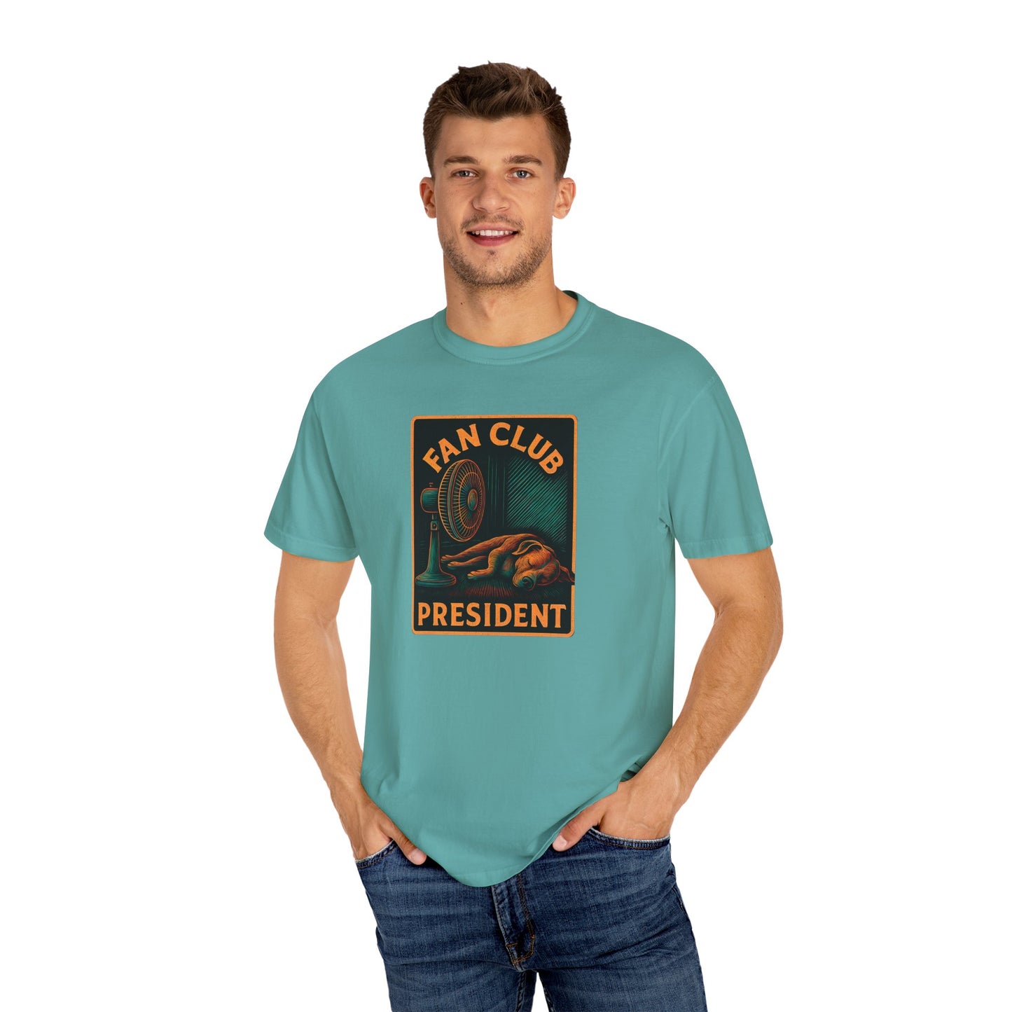 Fan Club President Unisex T-shirt, Garment-Dyed Tee, Unique Gift, Club Member Apparel, Casual Wear, Fan Merchandise