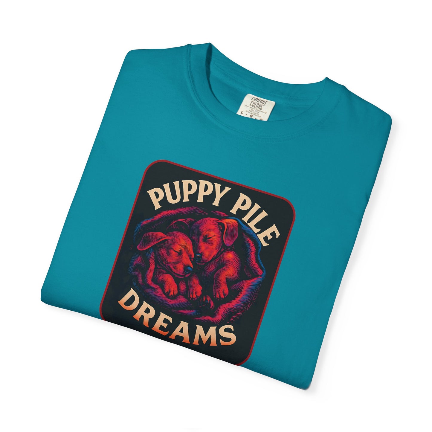 Puppy Pile Dreams T-Shirt, Unisex Tee, Dog Lover Gift, Casual Wear, Comfortable Cotton Shirt, Fun Animal Graphic Tee