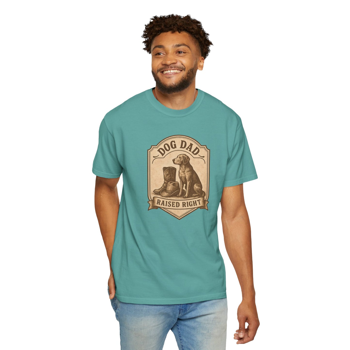 Dog Dad Raised Right T-Shirt, Gift for Dog Lovers, Cute Pet Apparel, Funny Dog Dad Tee, Unisex Casual Wear