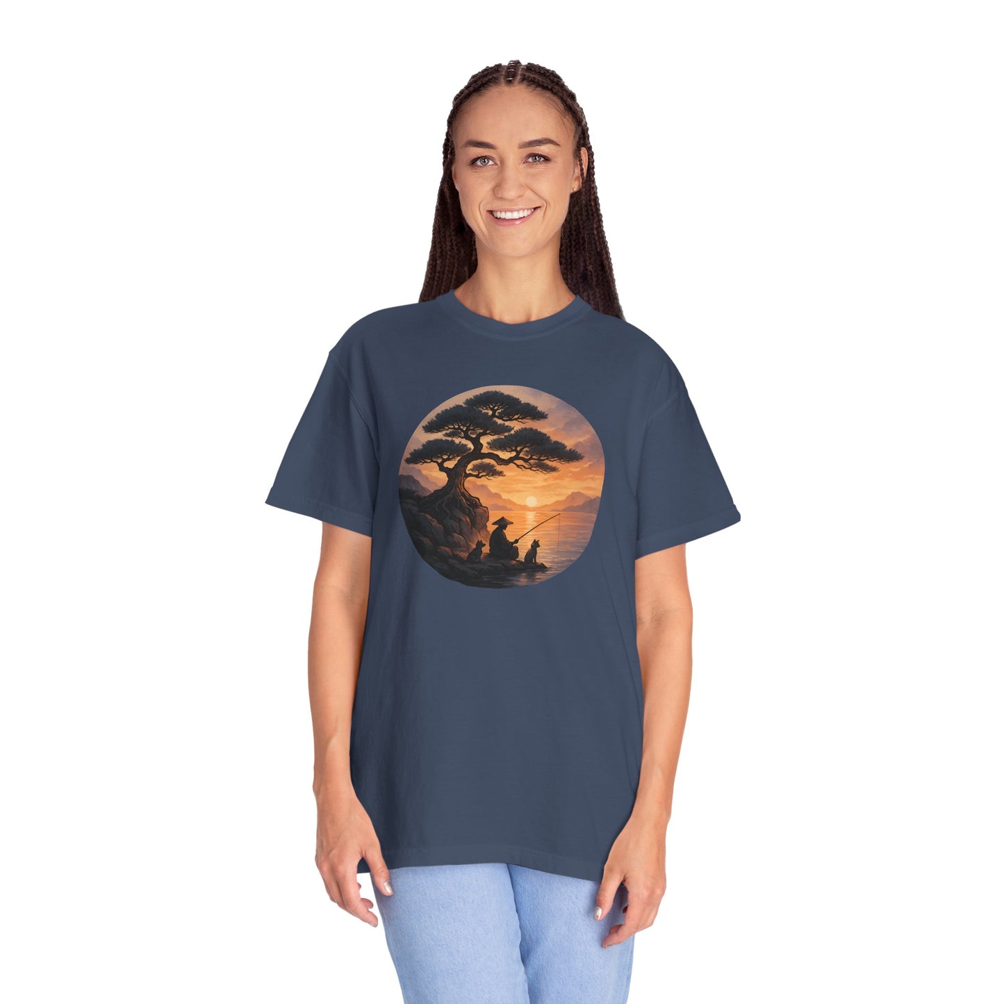 Vintage Sunset Fisherman Unisex T-shirt