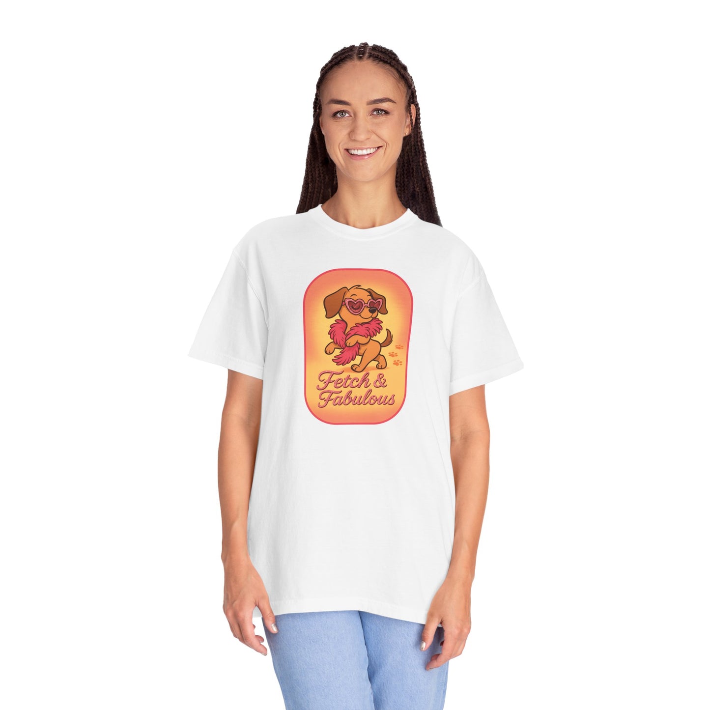 Fetch & Fabulous Dog Lover T-Shirt | Unisex Garment-Dyed Tee for Dog Owners, Pet Lovers, Birthday Gift, Casual Wear