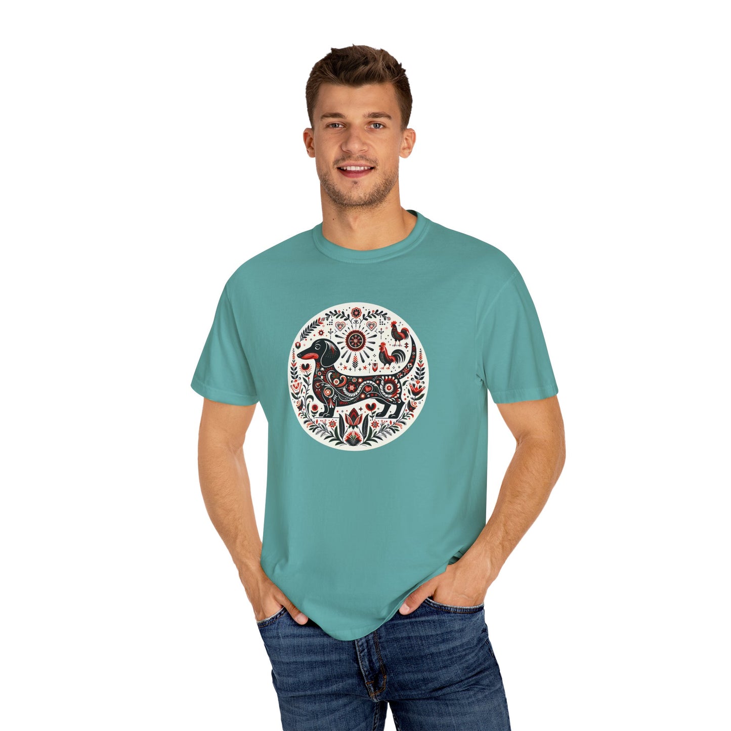 Artistic Animal Print T-Shirt - Unisex Garment-Dyed Tee for Nature Lovers, Festivals, Boho Style, Gift Idea, Everyday Wear