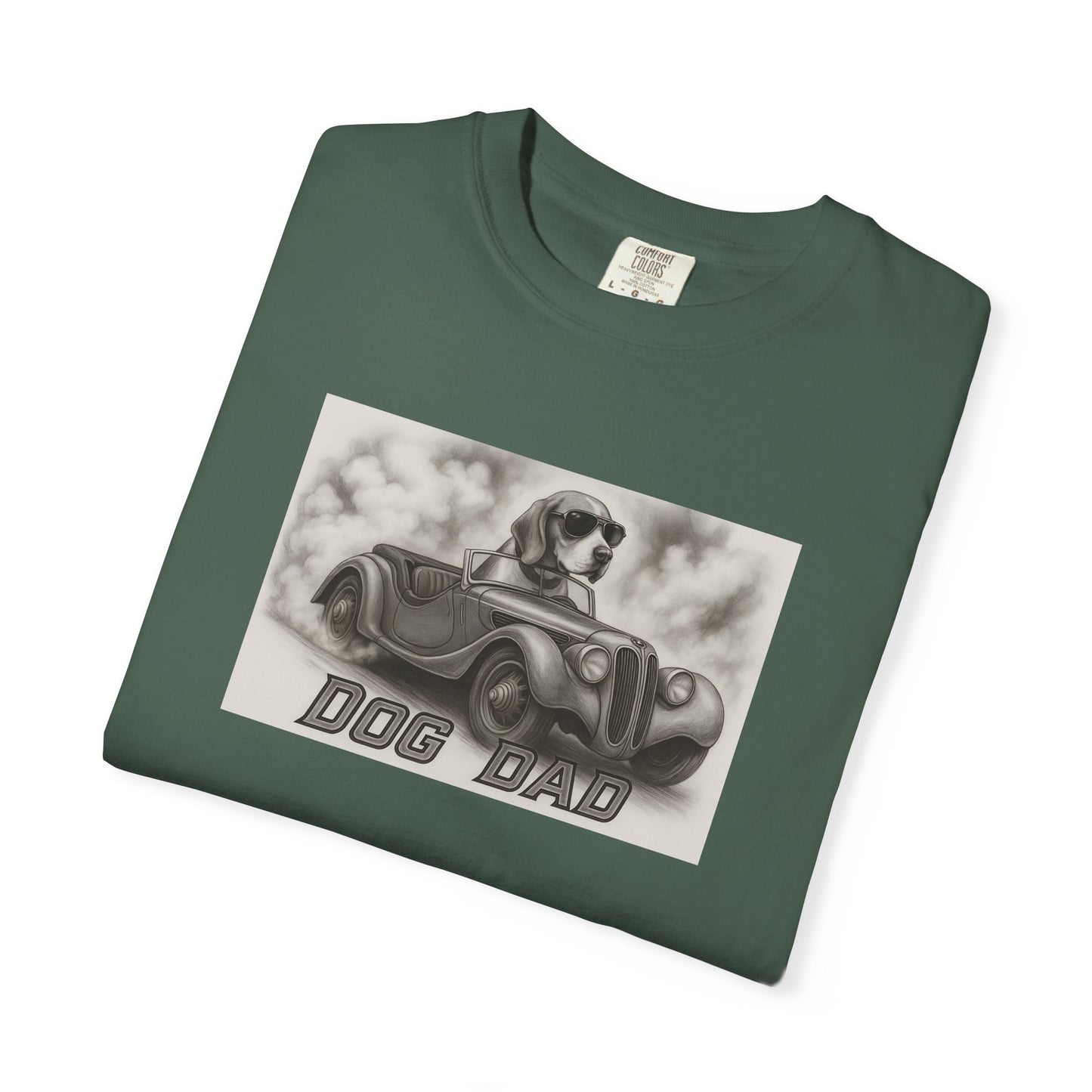 Dog Dad- Beagle - Cool Dogs in Cool Cars T-Shirt Collection | Funny Dog Lover Apparel for Men