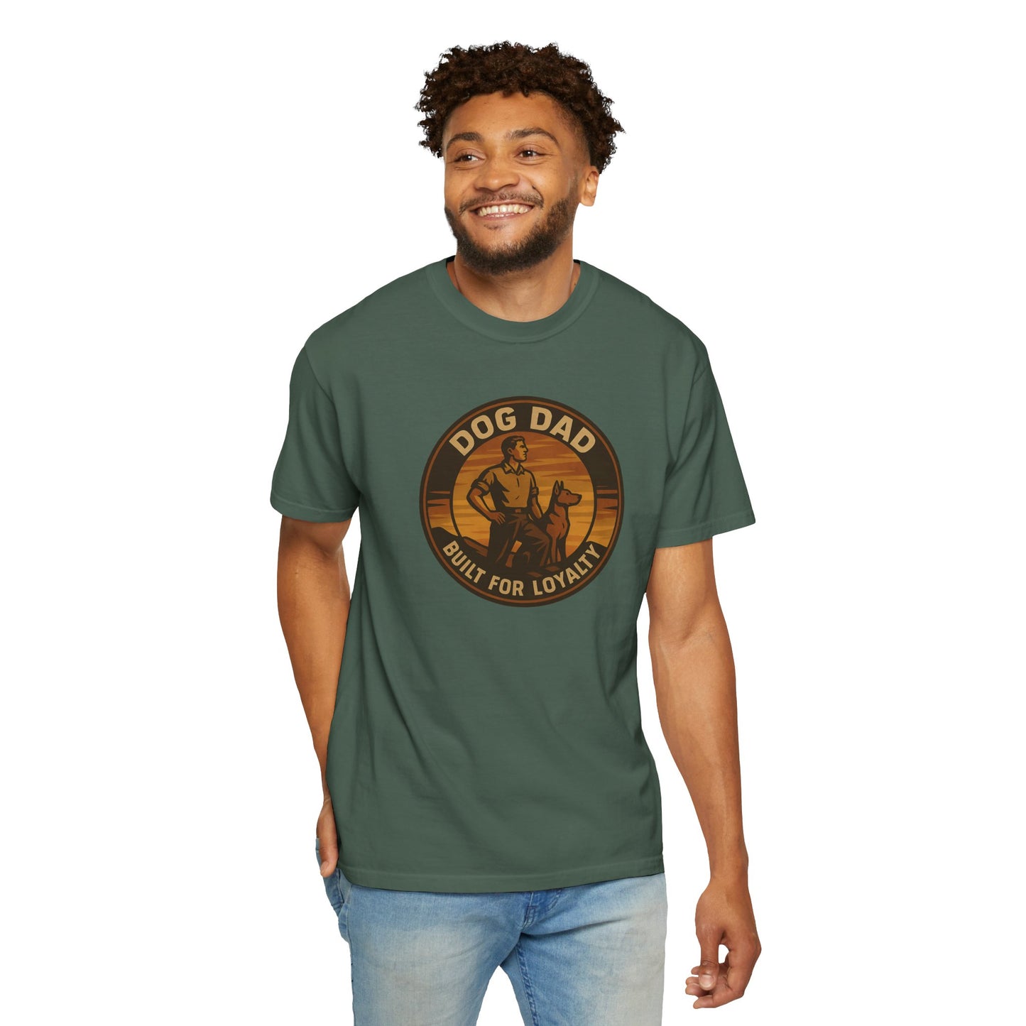 Dog Dad Garment-Dyed T-Shirt, Perfect for Pet Lovers, Gifts for Father's Day, Casual Wear, Outdoor Activities