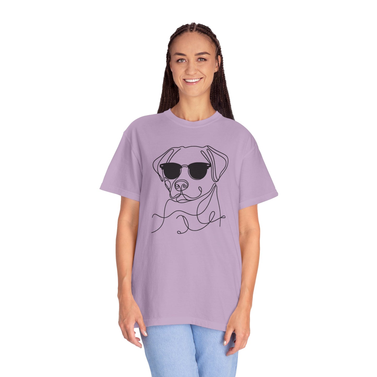 Cool Dog Line Art T-Shirt, Pet Lover Gift, Unisex Tee, Animal Lover Shirt, Casual Wear, Dog Mom Gift, Birthday Present, Dog Themed Apparel