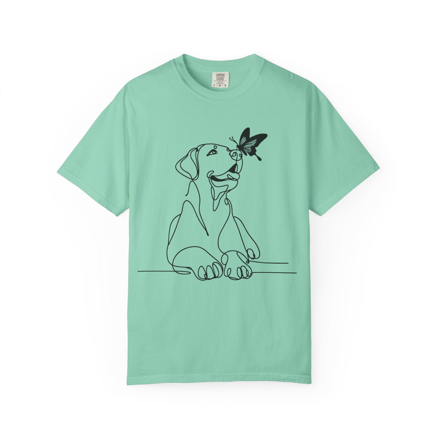 Adorable Dog and Butterfly T-Shirt, Cute Pet Tee, Dog Lover Gift, Casual Wear, Animal Lover Apparel, Birthday Gift for Dog Owners