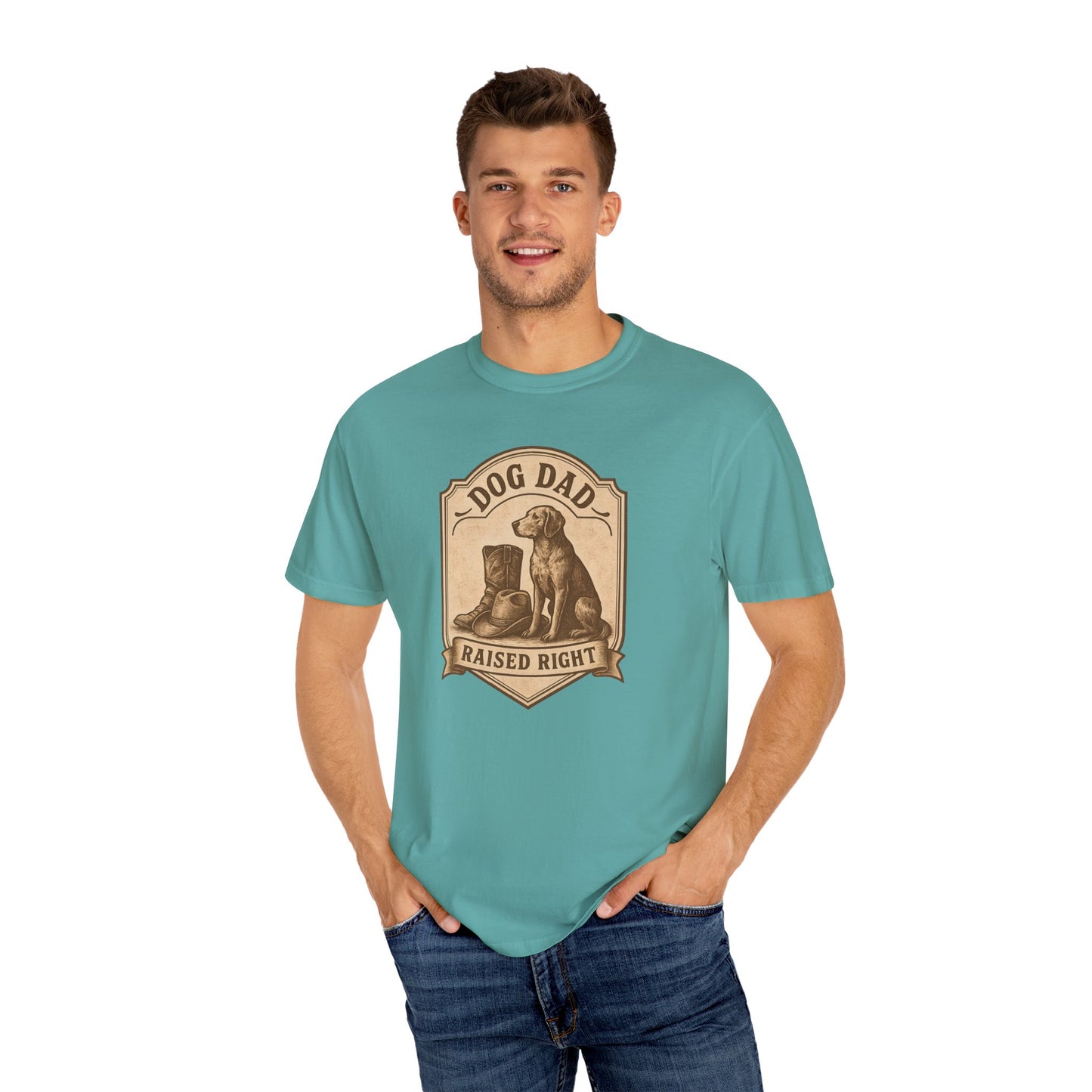 Dog Dad Raised Right T-Shirt, Gift for Dog Lovers, Cute Pet Apparel, Funny Dog Dad Tee, Unisex Casual Wear