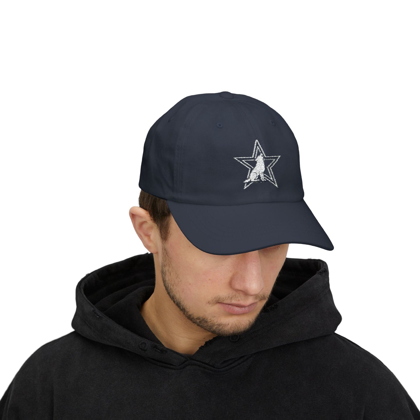 Dad Cap - Patriotic Wolf Star Design