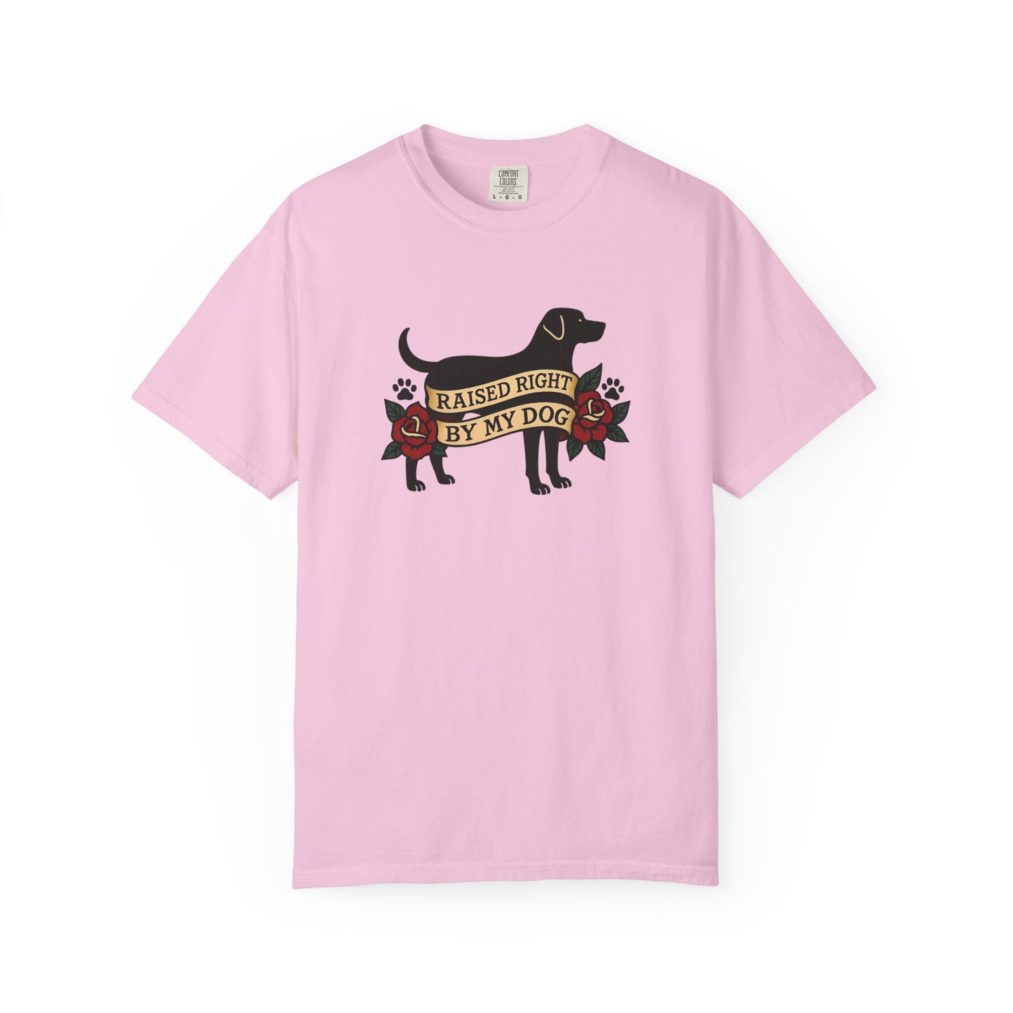 Raised Right by My Dog Tee, Unisex Pet-Themed Apparel, Gift for Dog Owners, Cute Canine Shirt