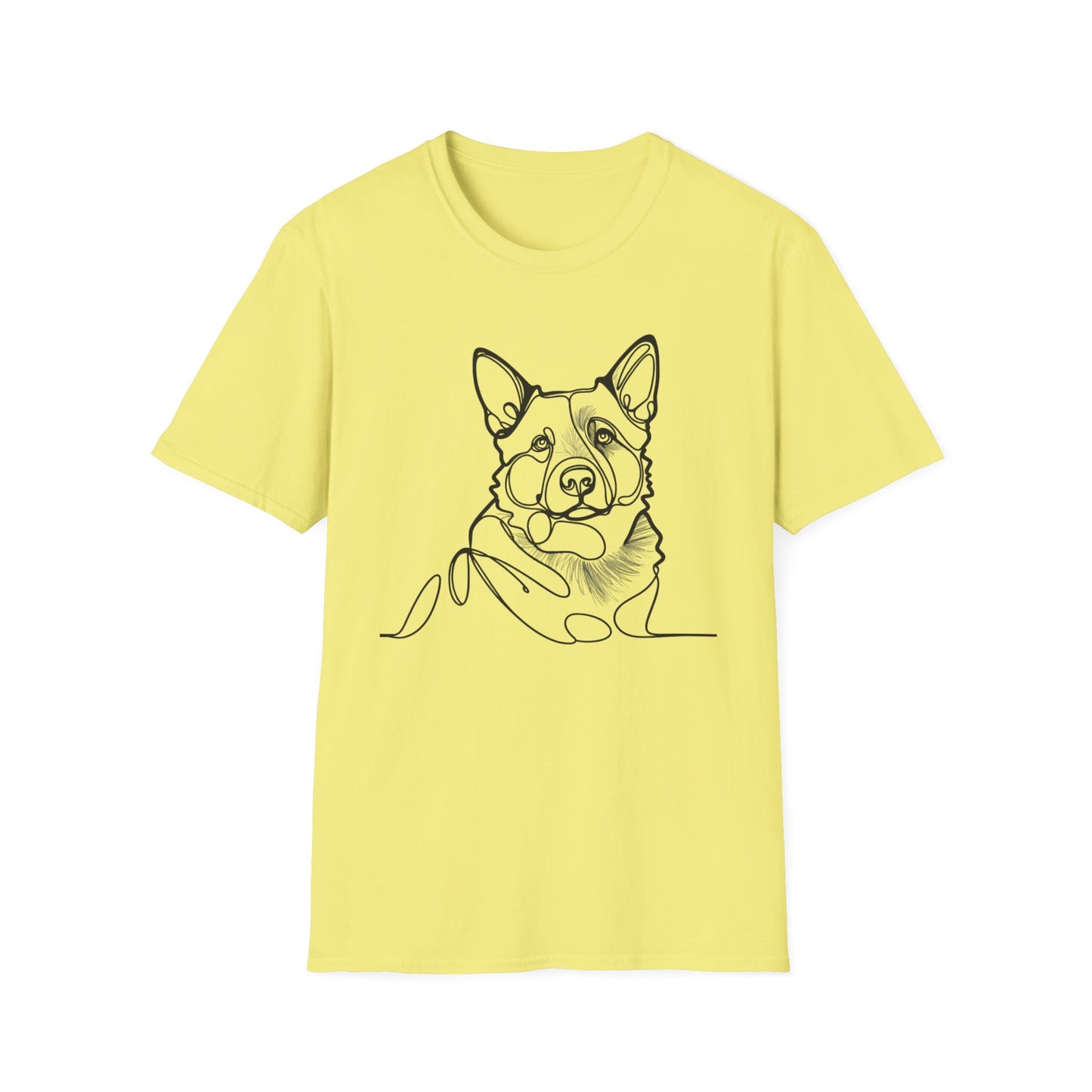 🖤 True Grit – Blue Heeler Line Art Tee – Minimalist Dog Outline Design