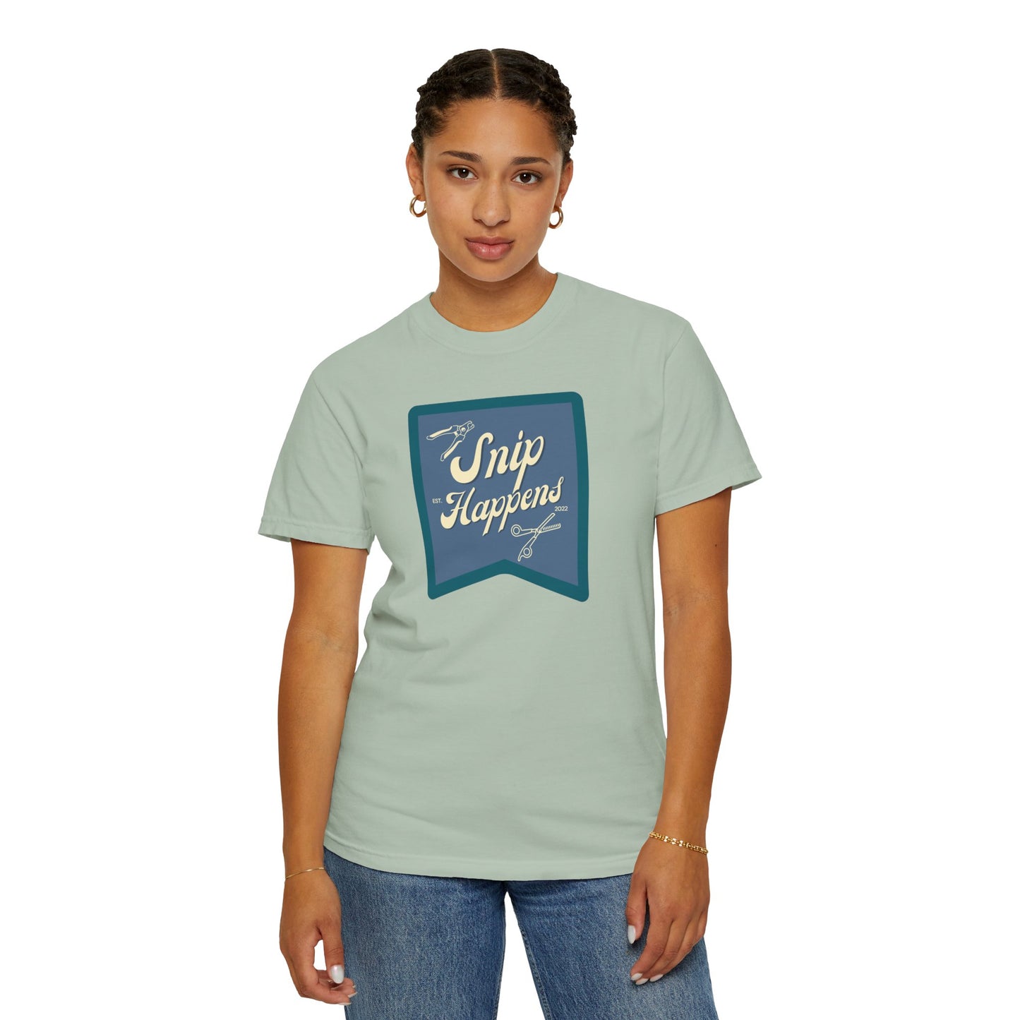 Snip Happens Unisex Garment-Dyed T-Shirt - Fun & Casual Apparel for Stitching Lovers