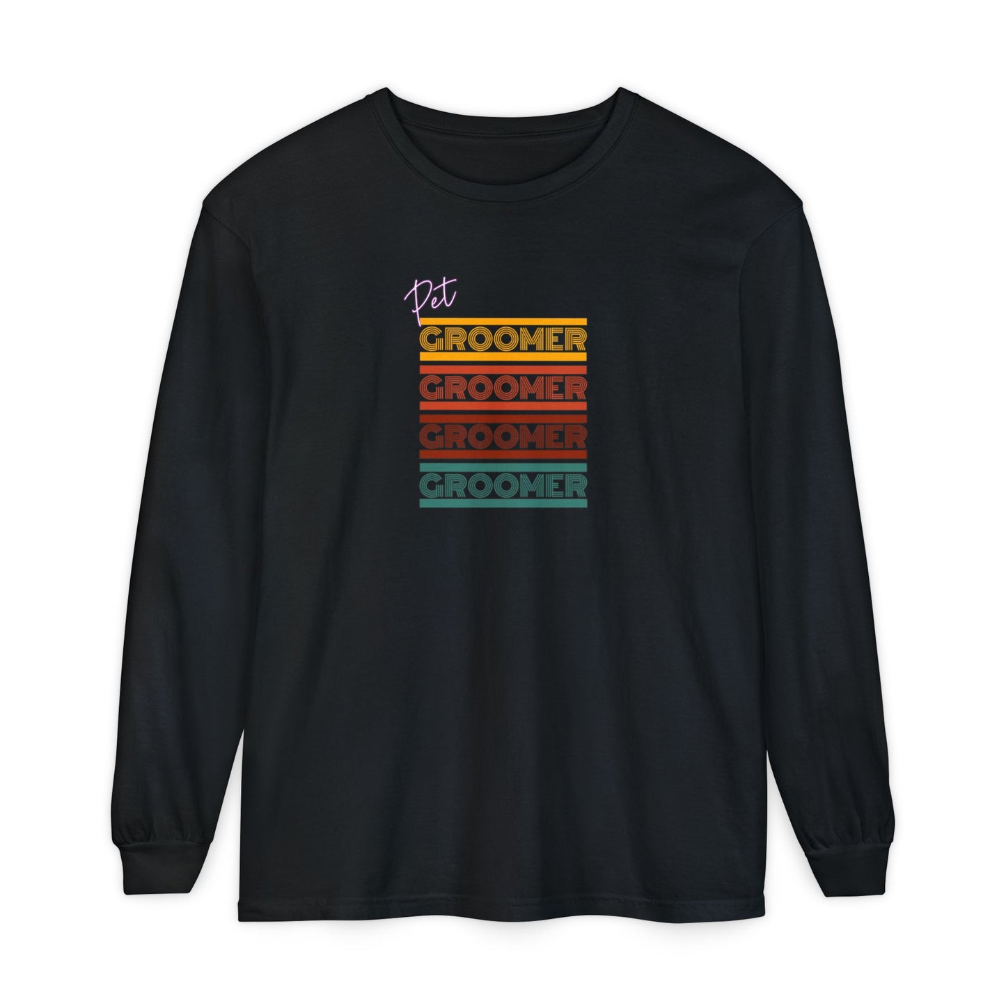 Unisex Long Sleeve T-Shirt - Retro Groomer Graphic Tee