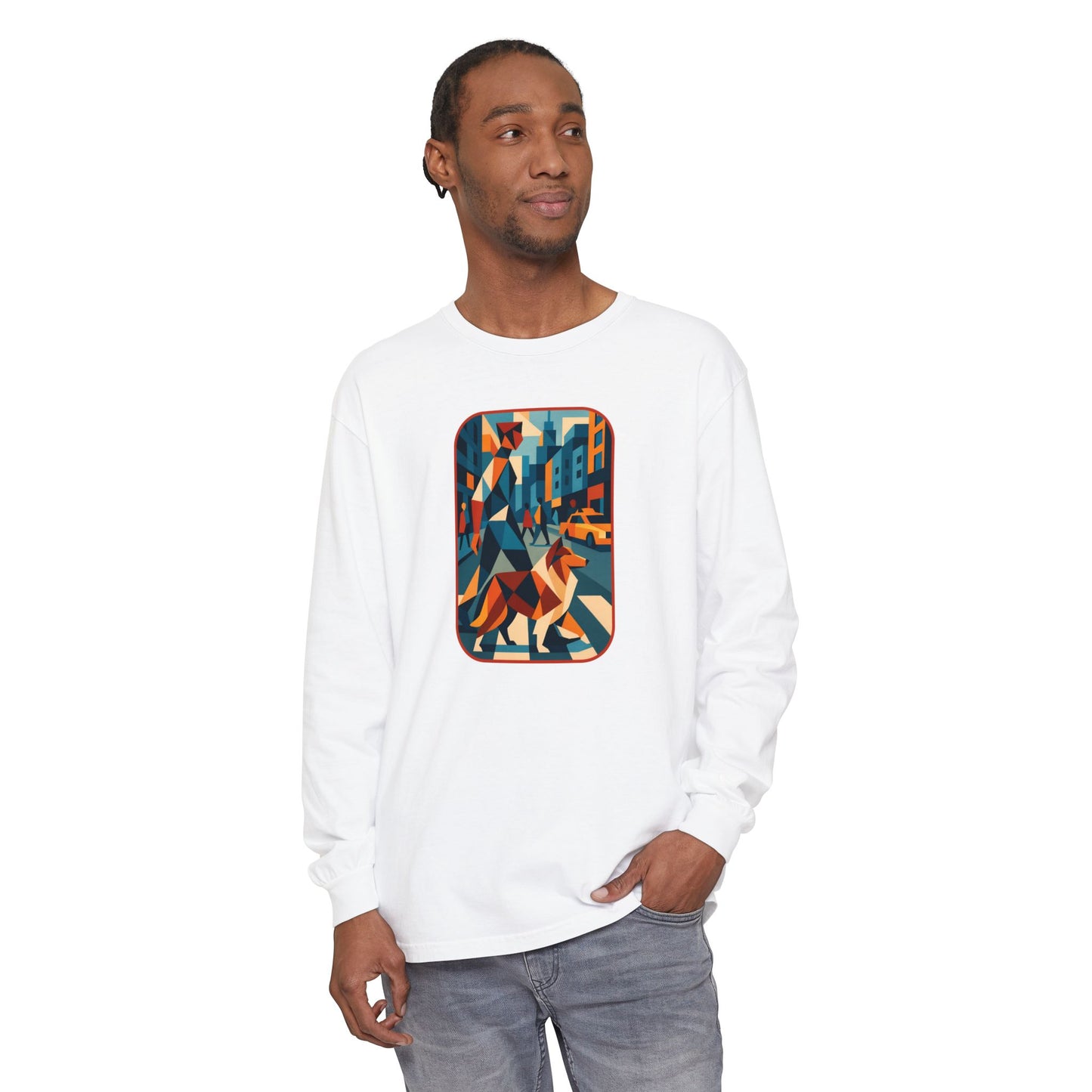 City Walk Tee for Animal Lovers, Casual Wear, Gift for Him/Her, Art-Inspired Apparel, Unique Artwork T-Shirt