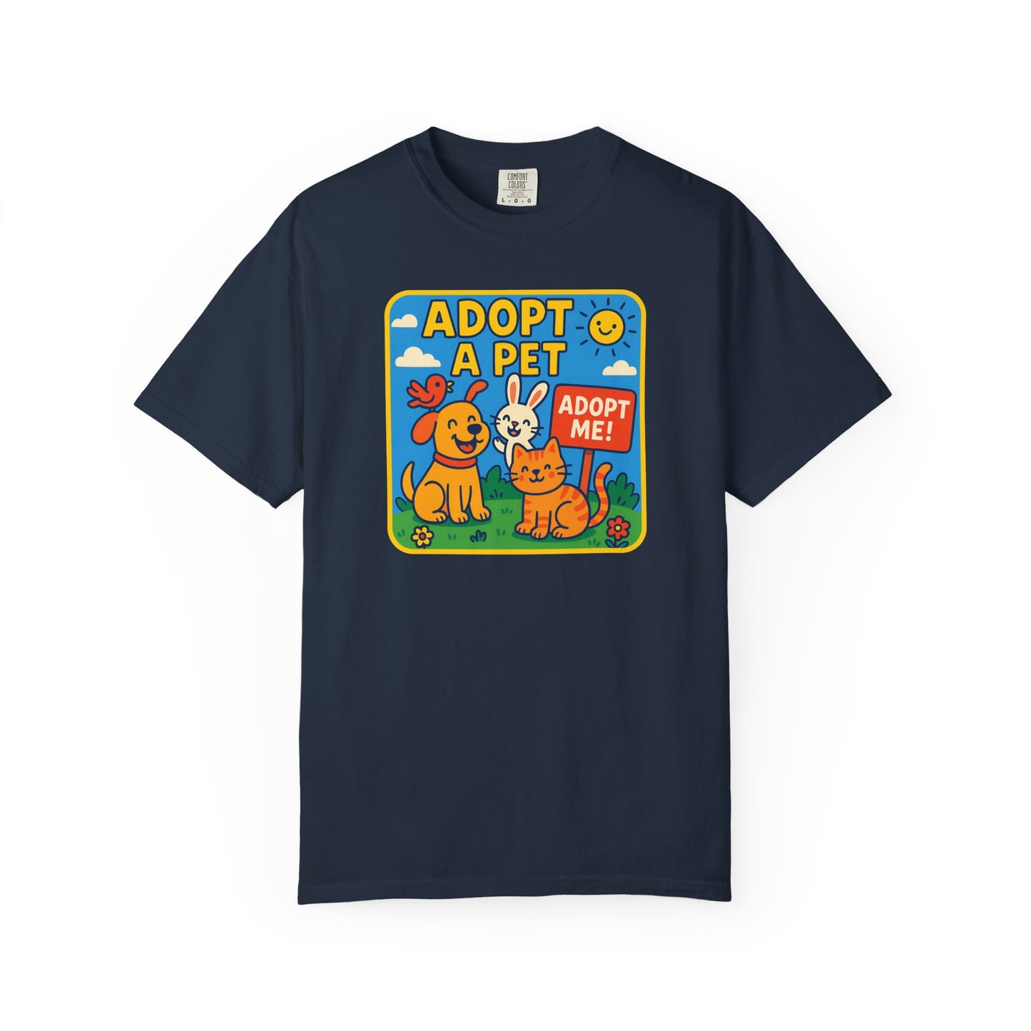 Adopt a Pet T-Shirt - Unisex Garment-Dyed Tee for Animal Lovers