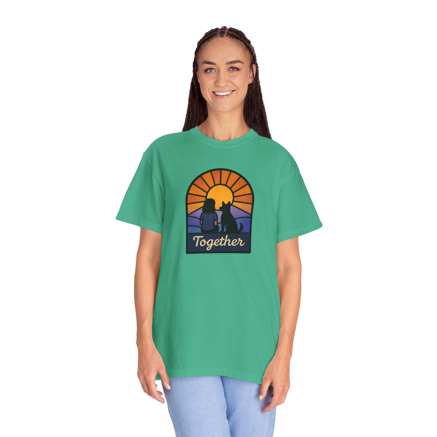 Together Sunset Graphic T-Shirt, Unisex Tee for Families, Casual Wear, Gift for Nature Lovers, Summer Vibe Apparel, Retro Style Shirt