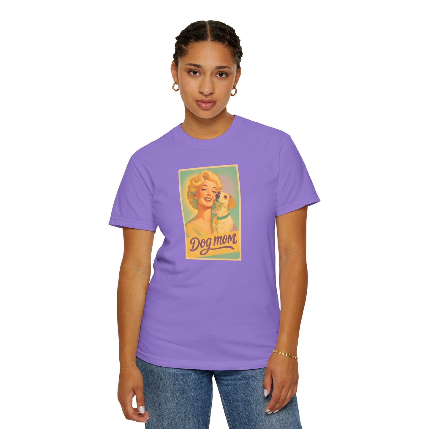 Vintage Dog Mom T-shirt - Unisex Garment-Dyed Tee for Dog Lovers