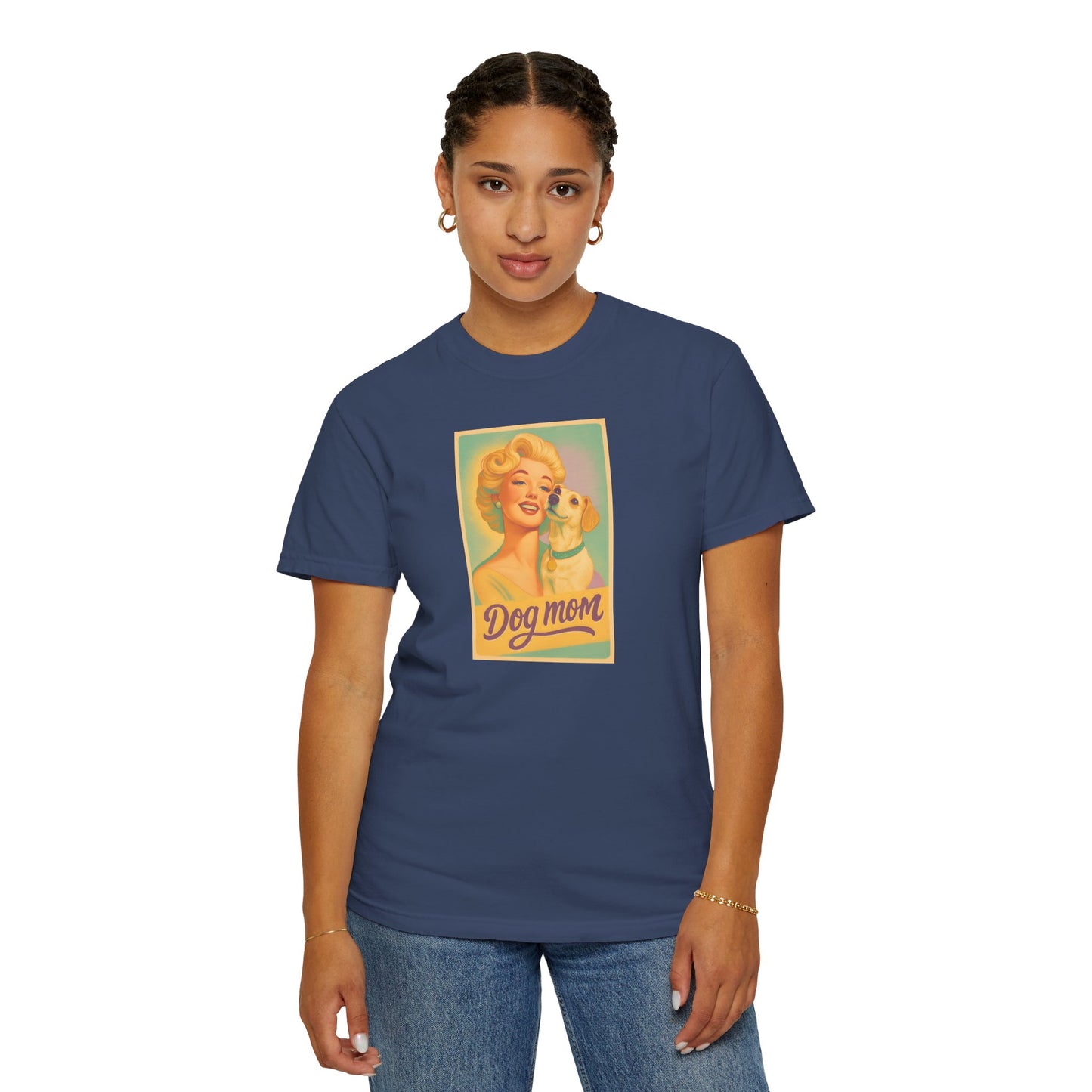 Vintage Dog Mom T-shirt - Unisex Garment-Dyed Tee for Dog Lovers