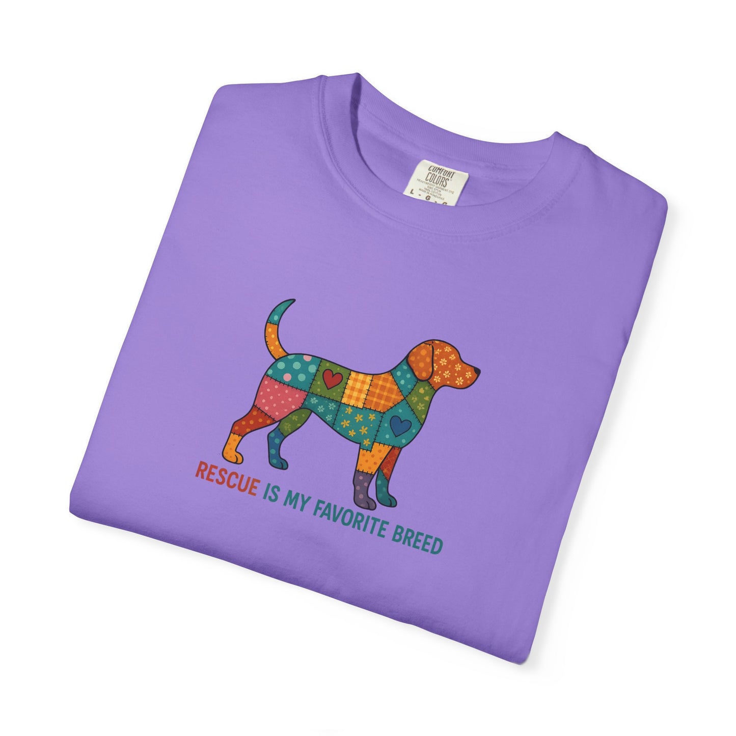 Colorful Dog Rescue T-Shirt, Gift for Dog Lovers, Adoption Awareness Tee, Casual Wear for Animal Lovers, Eco-Friendly Fashion
