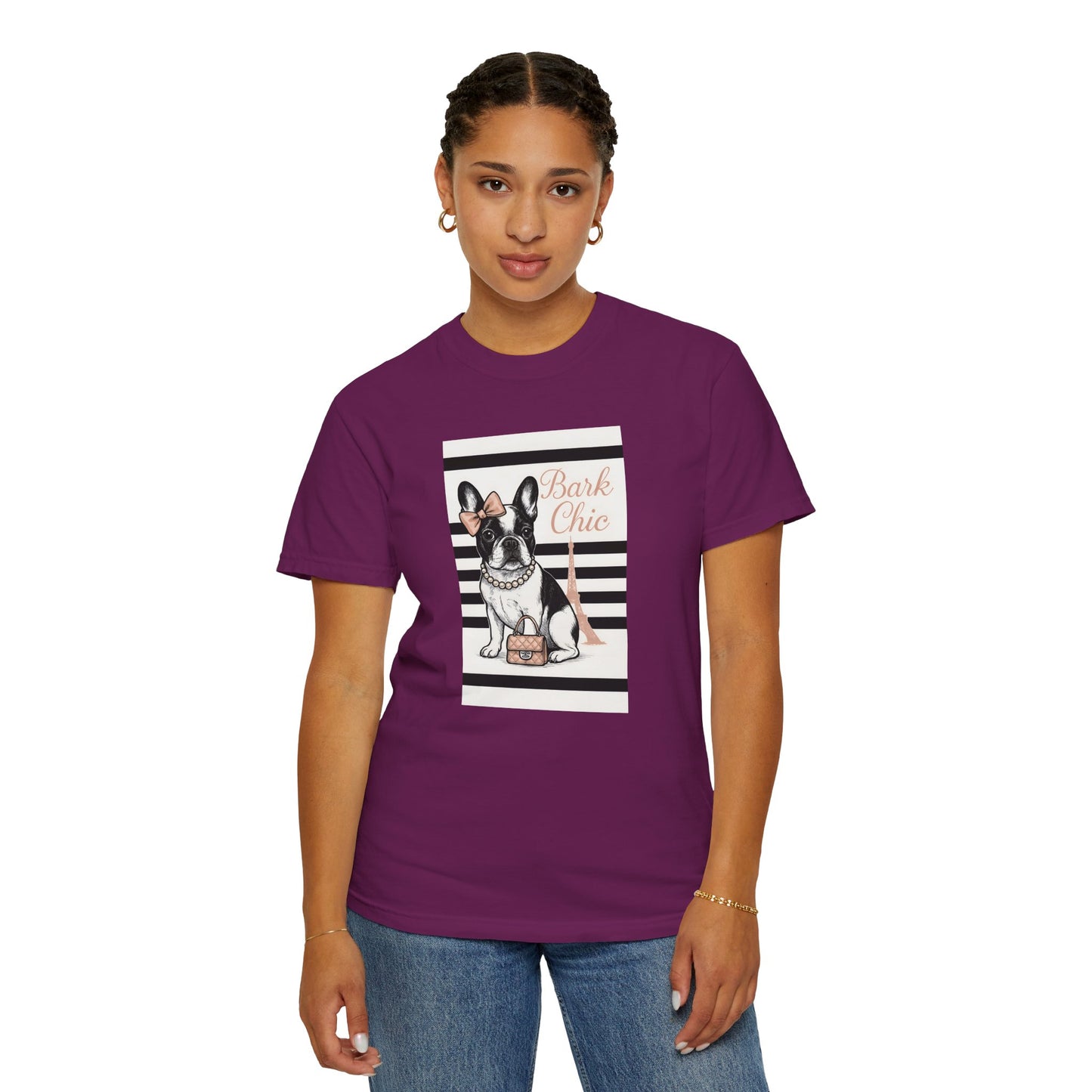 Chic Dog Lover T-shirt, Bark Chic Tee, Unisex Graphic Shirt, Pet Lover Gift, Comfortable Everyday Wear, Cute Animal Apparel