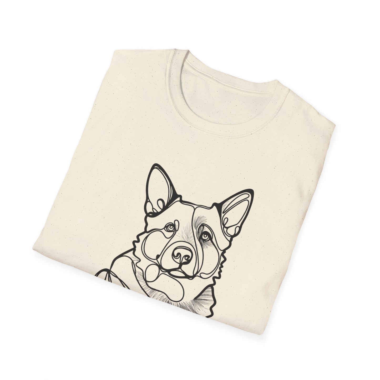 🖤 True Grit – Blue Heeler Line Art Tee – Minimalist Dog Outline Design