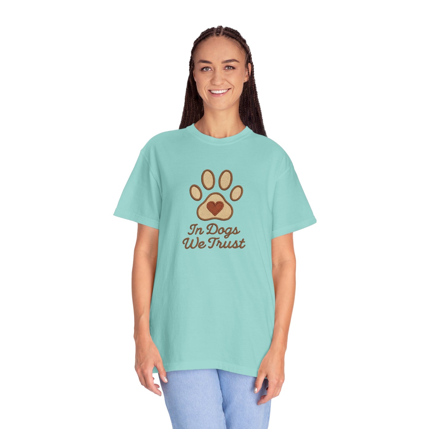 In Dogs We Trust Unisex Garment-Dyed T-Shirt, Dog Lover Gift, Cute Animal Tee, Pet Appreciation Shirt, Casual Everyday Wear
