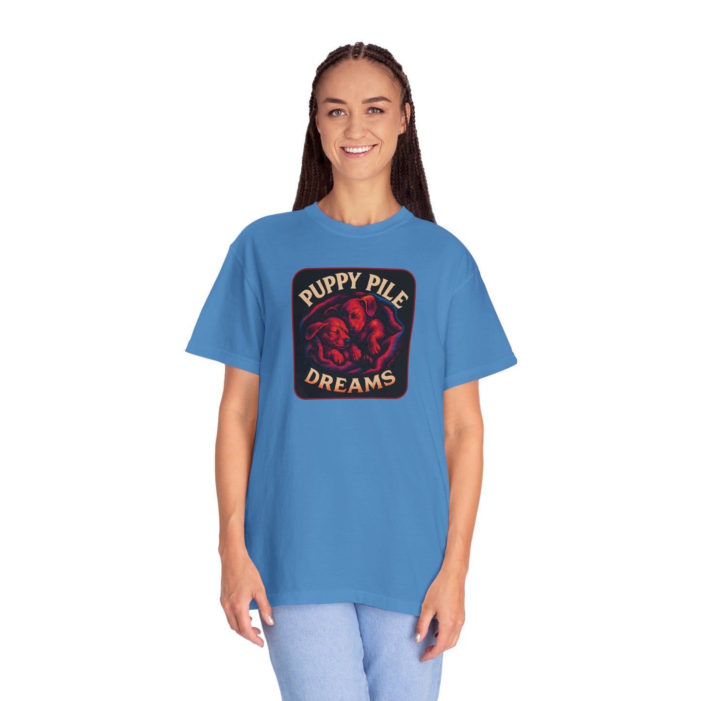 Puppy Pile Dreams T-Shirt, Unisex Tee, Dog Lover Gift, Casual Wear, Comfortable Cotton Shirt, Fun Animal Graphic Tee