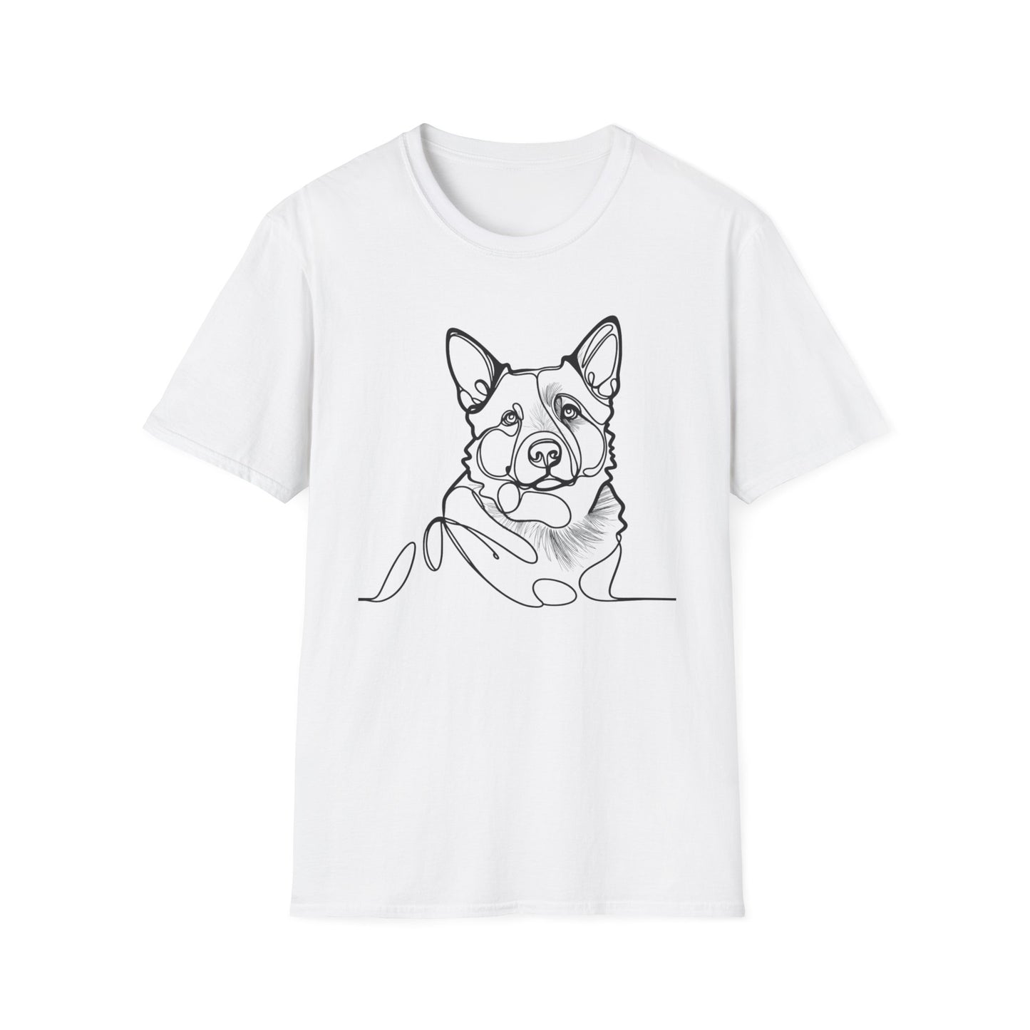 🖤 True Grit – Blue Heeler Line Art Tee – Minimalist Dog Outline Design