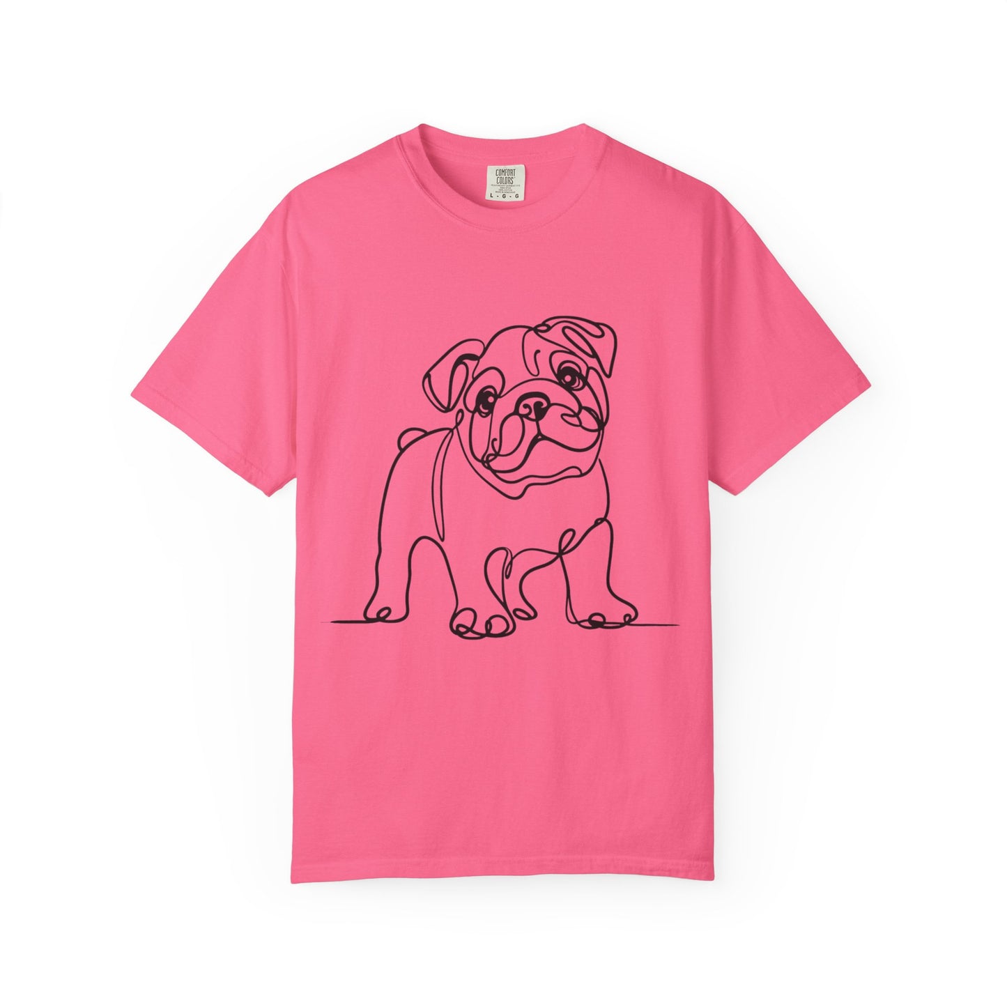 Unisex Garment-Dyed T-shirt with Minimalist Bulldog Design