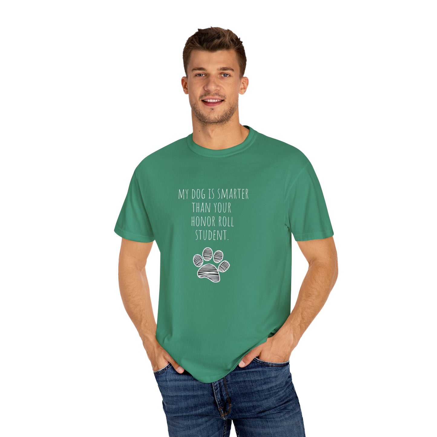 Unisex Dog Lover T-Shirt - "My Dog Is Smarter Than Your Honor Roll Student" - Perfect Gift for Pet Parents