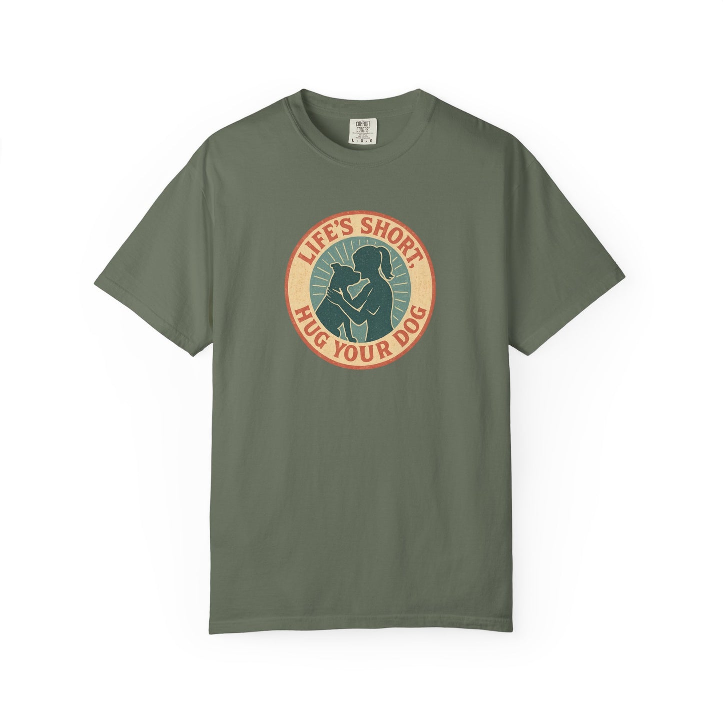 Life's Short Hug Your Dog T-Shirt, Cute Dog Lover Tee, Pet Adoption Gift, Unisex Graphic Shirt, Perfect for Dog Owners
