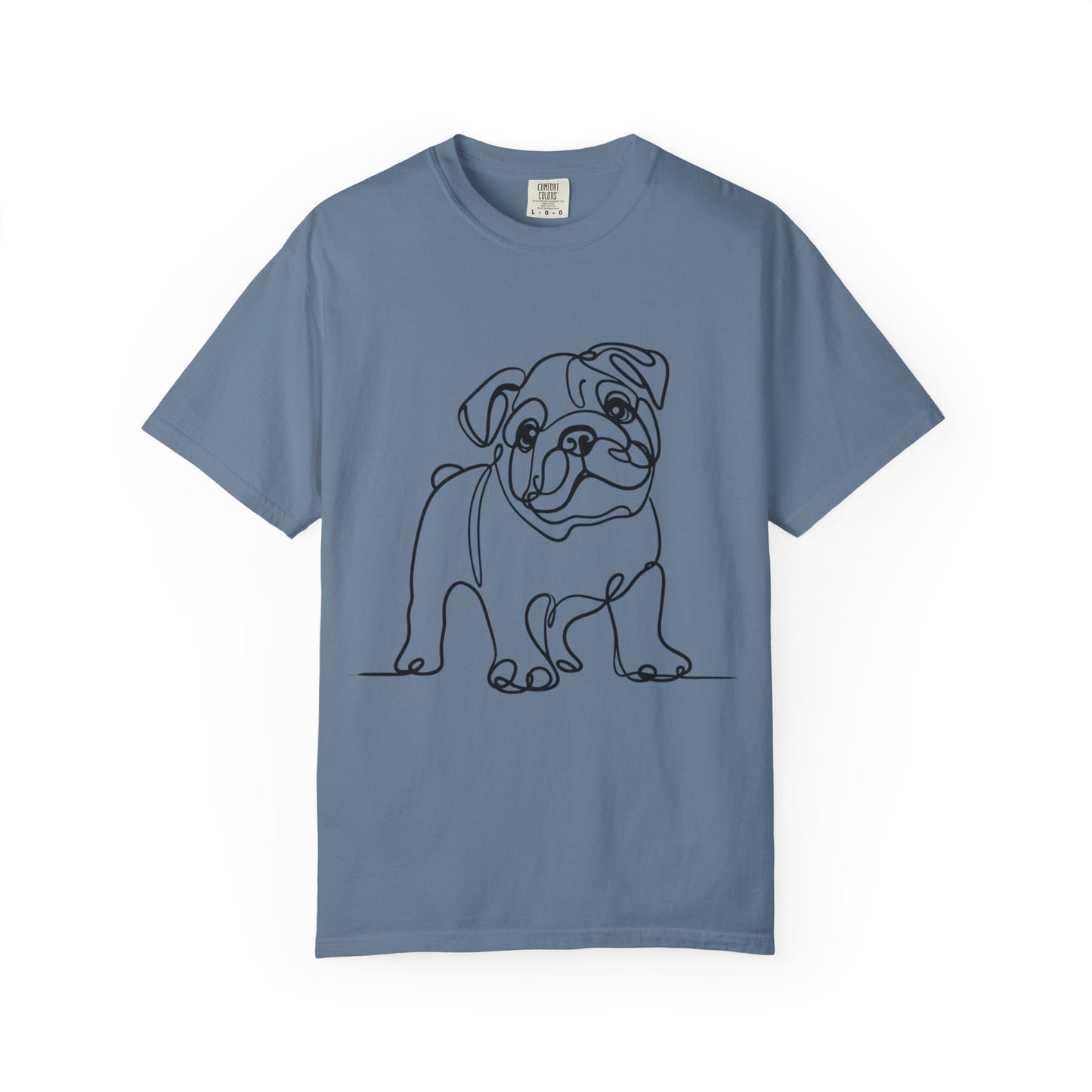 Unisex Garment-Dyed T-shirt with Minimalist Bulldog Design