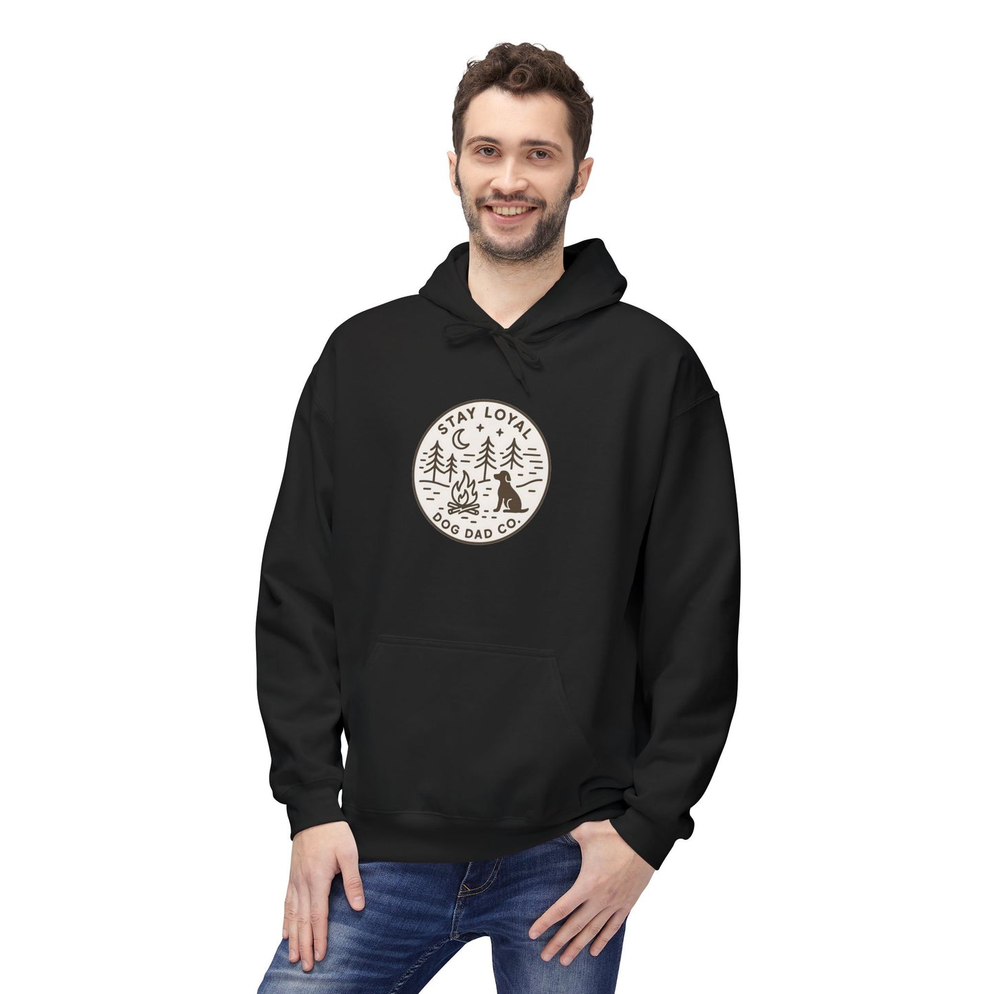Dog Dad Fleece Hoodie, Unisex Softstyle Hooded Sweatshirt, Perfect Gift for Dog Lovers, Comfortable and Stylish
